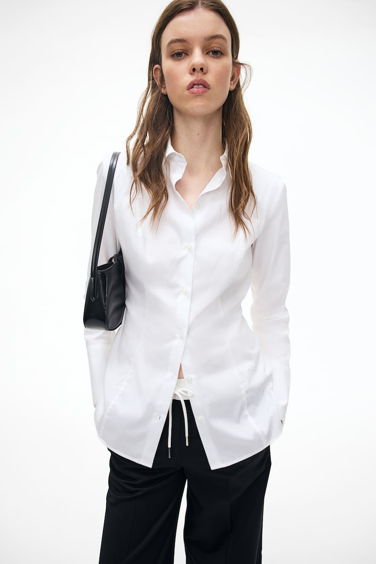Camisa Oxford Hm Mujer Camisas Blusas Blancas Camisas Largas Mujer
