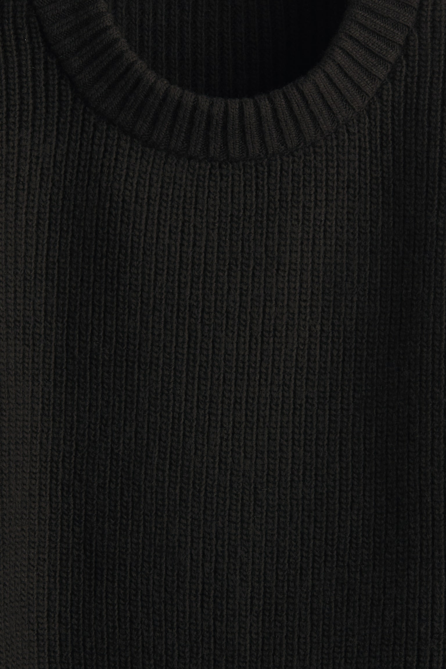 리브니트 스웨터 루즈핏 - 블랙/다크 그레이 멜란지 - 4