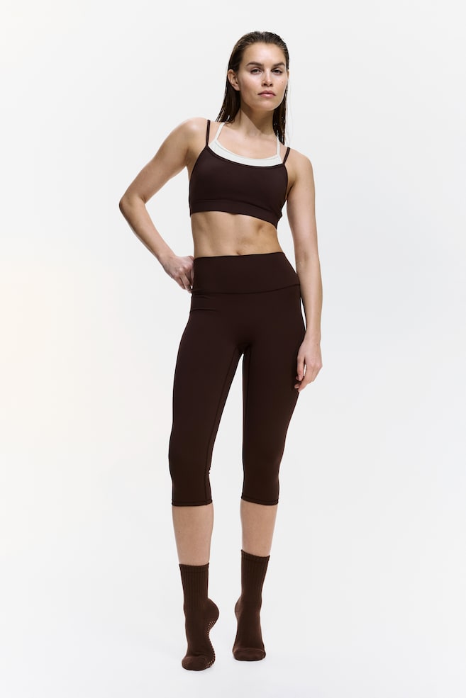 Sports bra with SoftMove™ - Warm brown/Light truffle/Colour block/Butter yellow/Moss green - 3