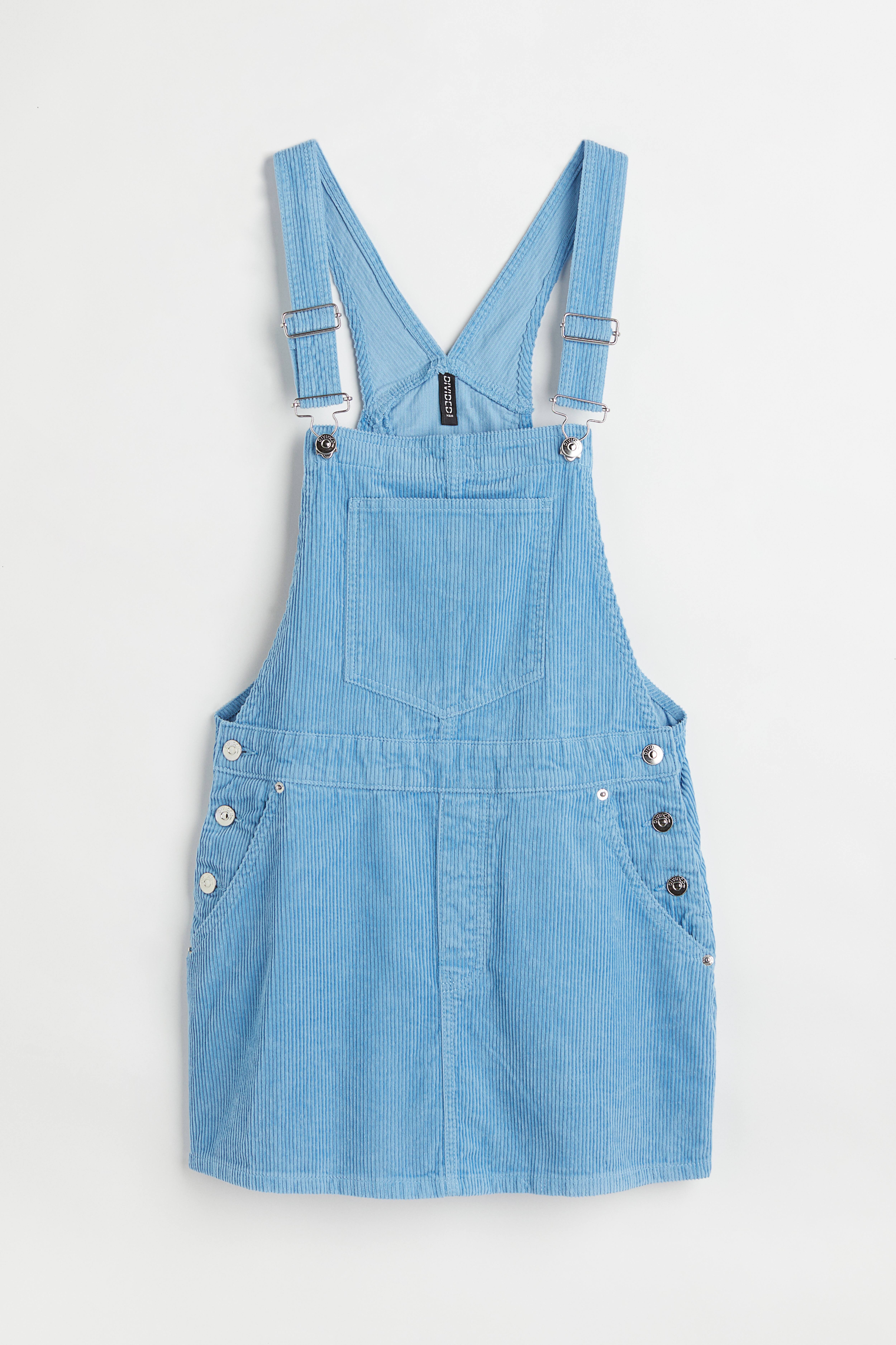 Light blue dungaree dress best sale