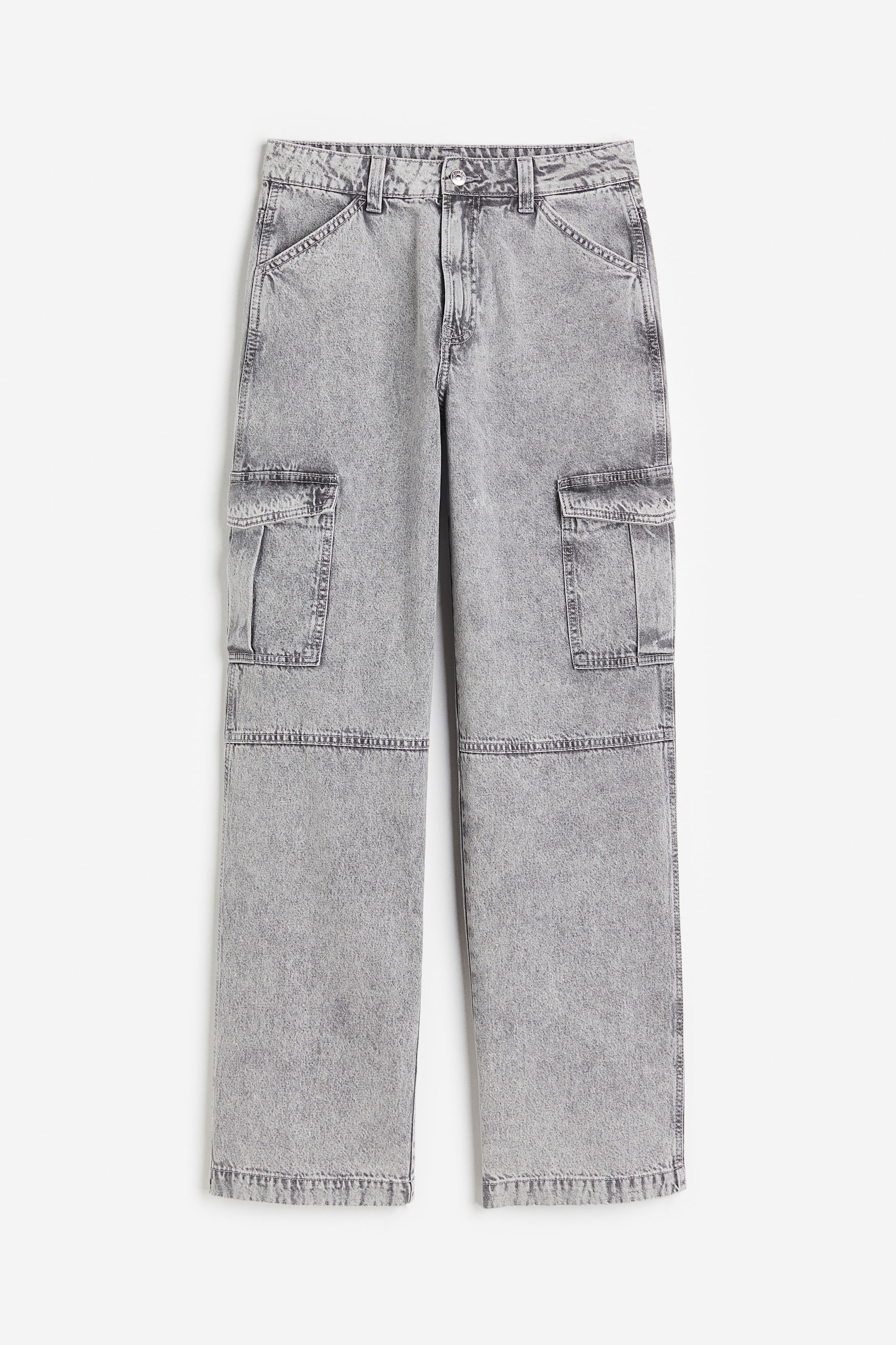 View larger image: 90s Baggy High Cargo Jeans - Light grey - Ladies | H&M HK 1