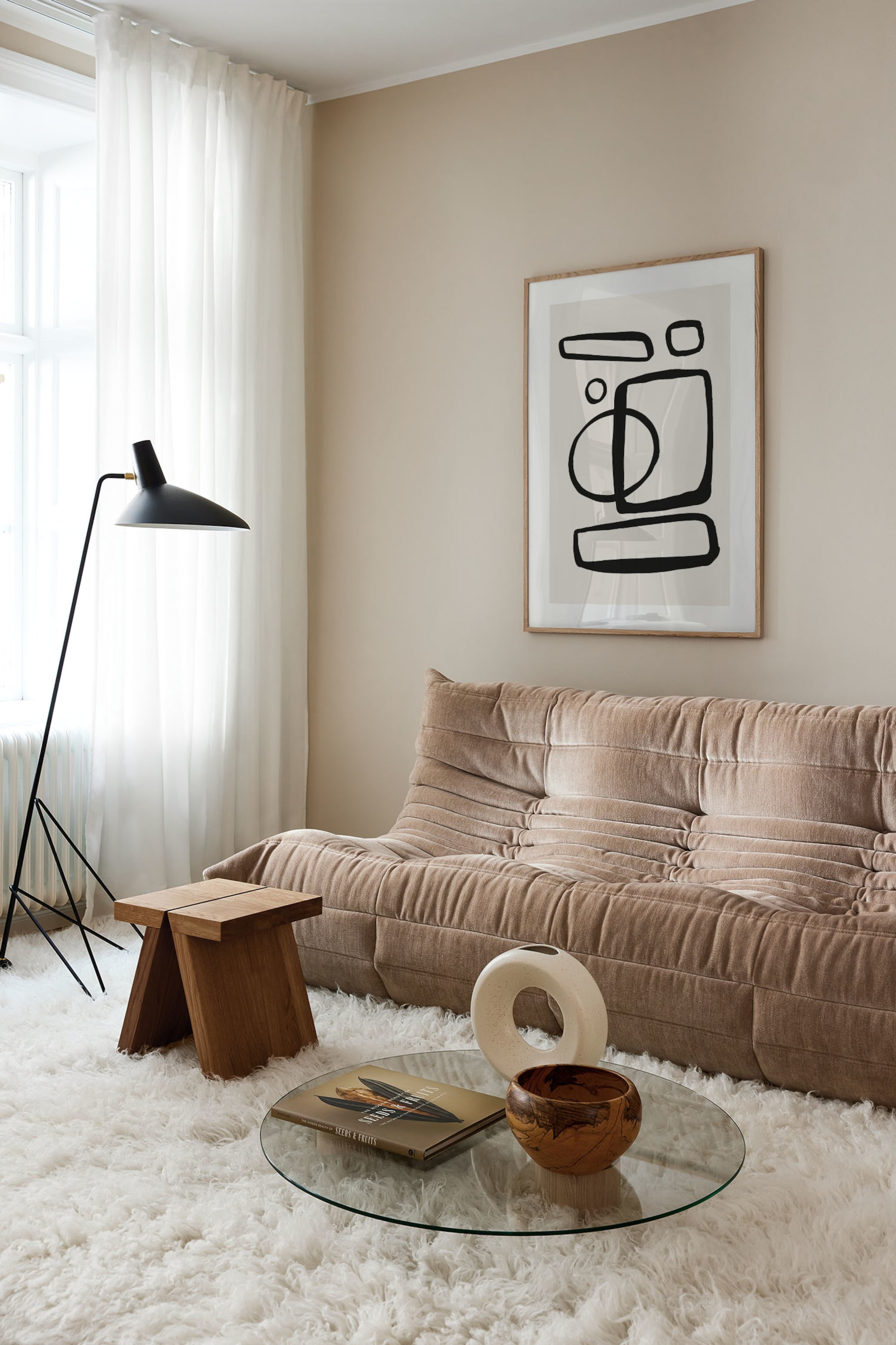 Größeres Bild anzeigen: Shape Study No.2 Poster - Beige/schwarz - Postery - Home All | H&M AT 1