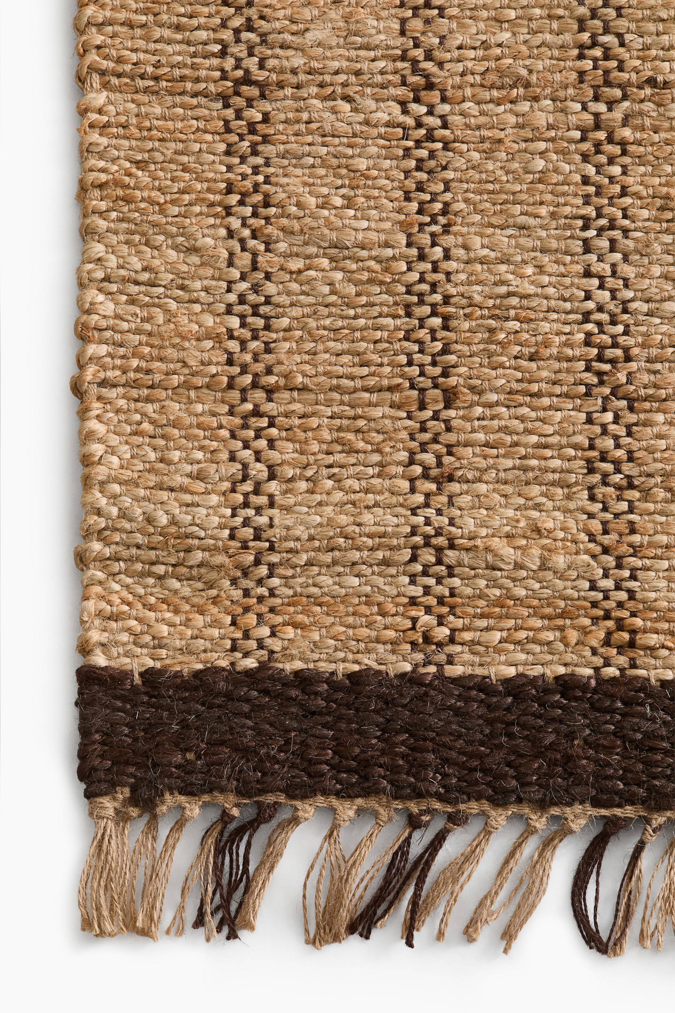 Jute Runner Rug with Fringe