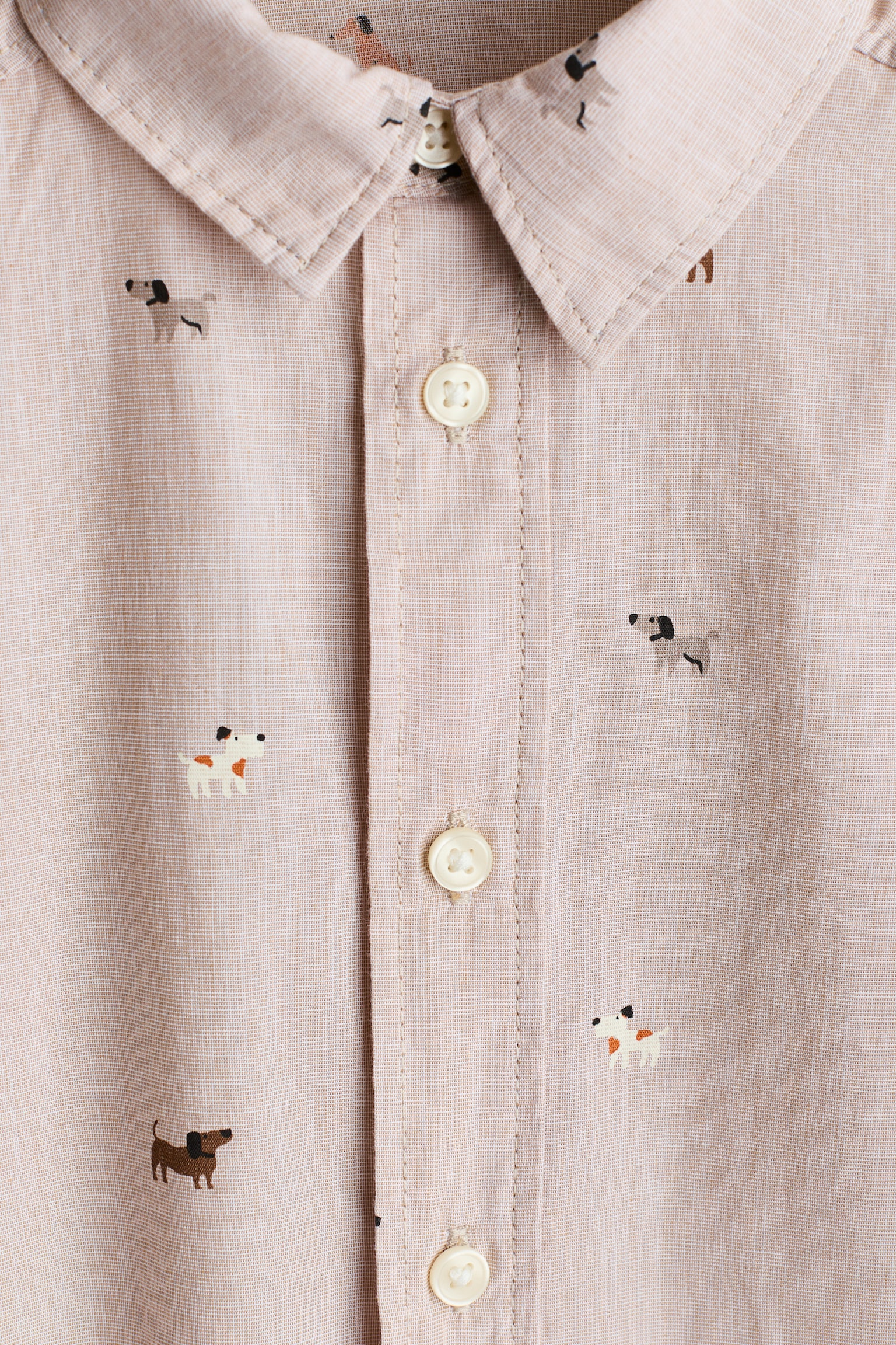 Детская рубашка H&M Patterned Cotton, цвет: Светлый серо-коричневый — фото 2
