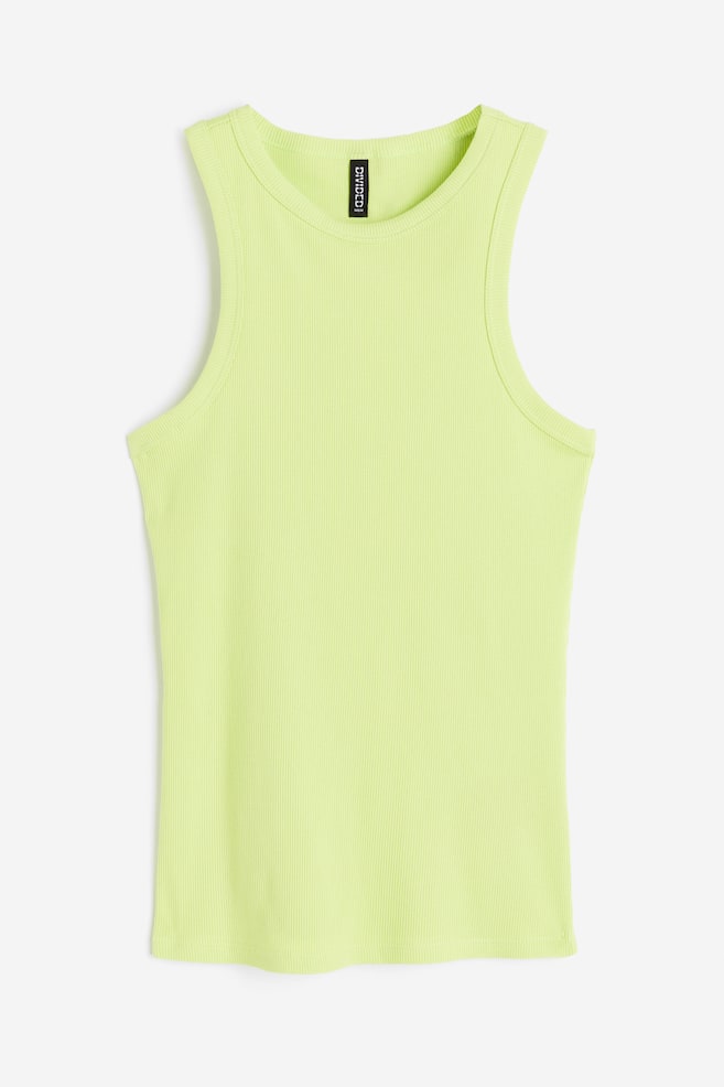 Ribbed vest top - Lime green - 2