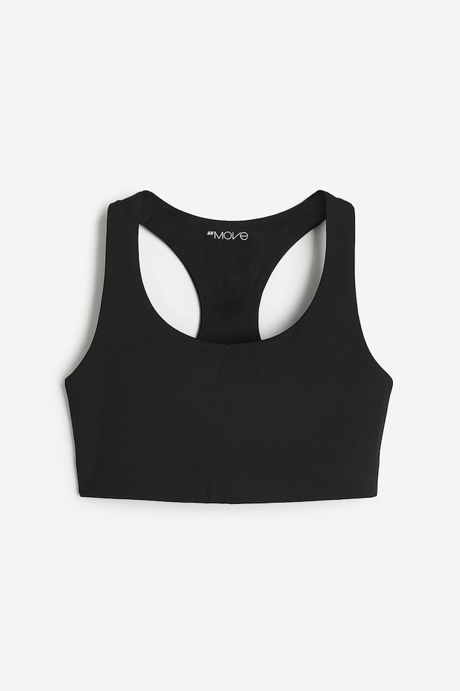 Medium support sports bra in DryMove™ - Black/White/Dark khaki green - 2