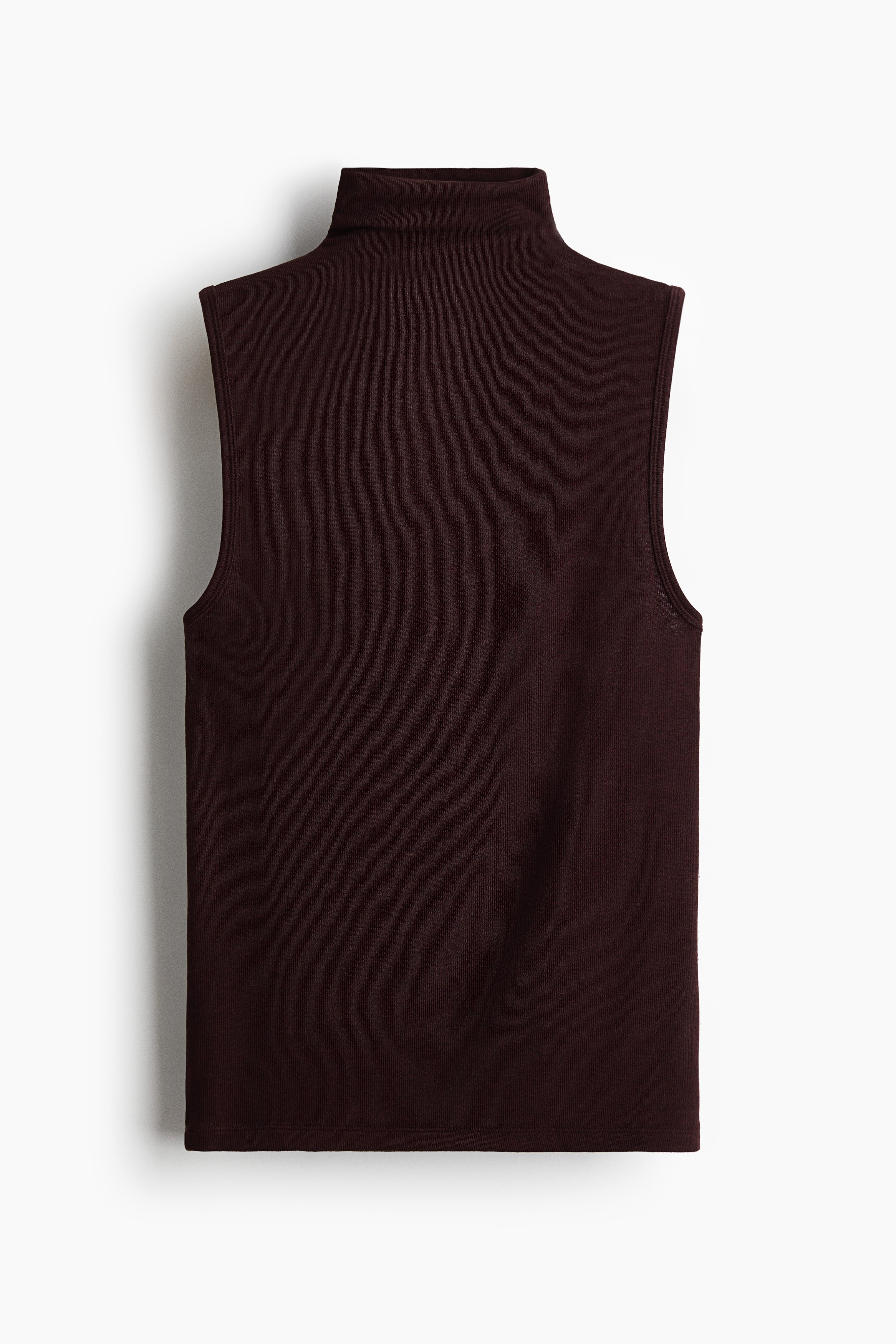Top mit Turtleneck - Dunkelbraun/Dunkelgraumeliert/Schwarz