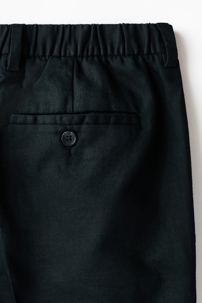 Loose-Fit Linen-Blend Pants-Black - 3