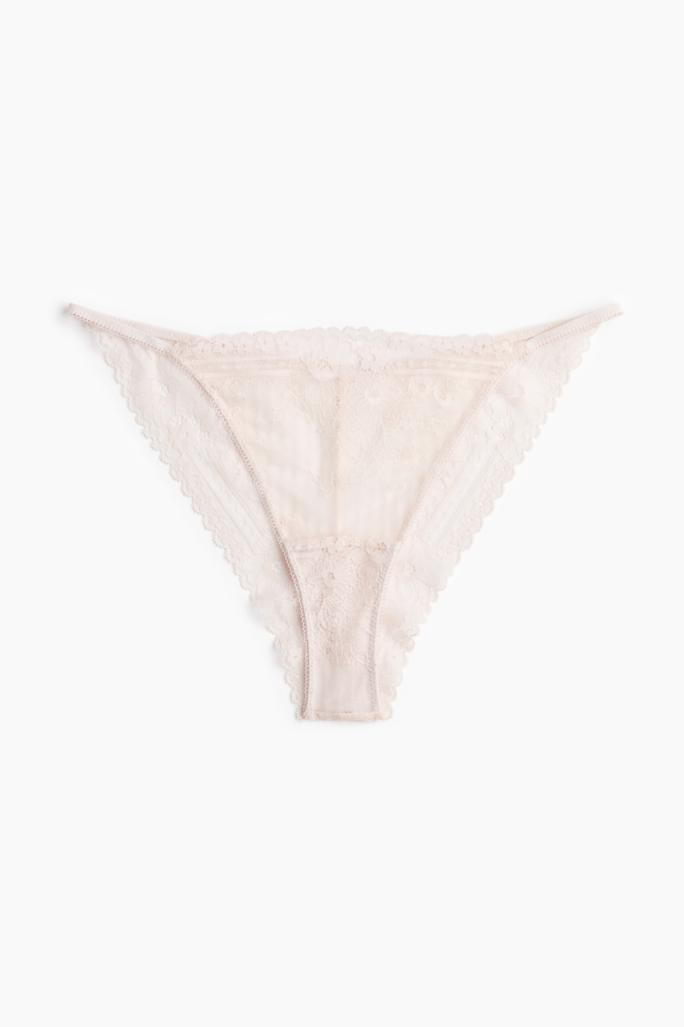 Kanten slip - Brazilian tanga - Bleekbeige
