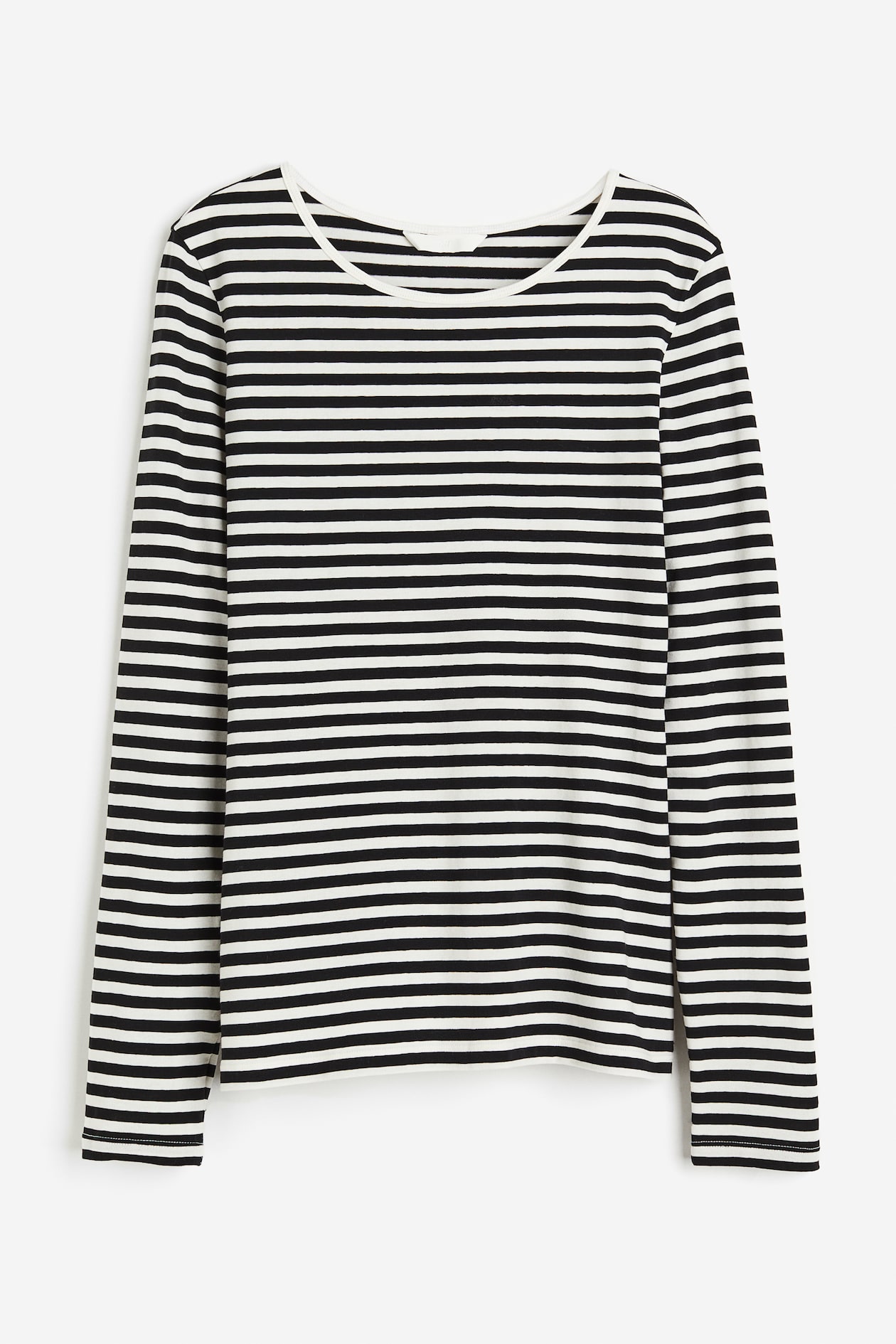 Long-sleeved jersey top - Black/Striped - Ladies | H&M GB