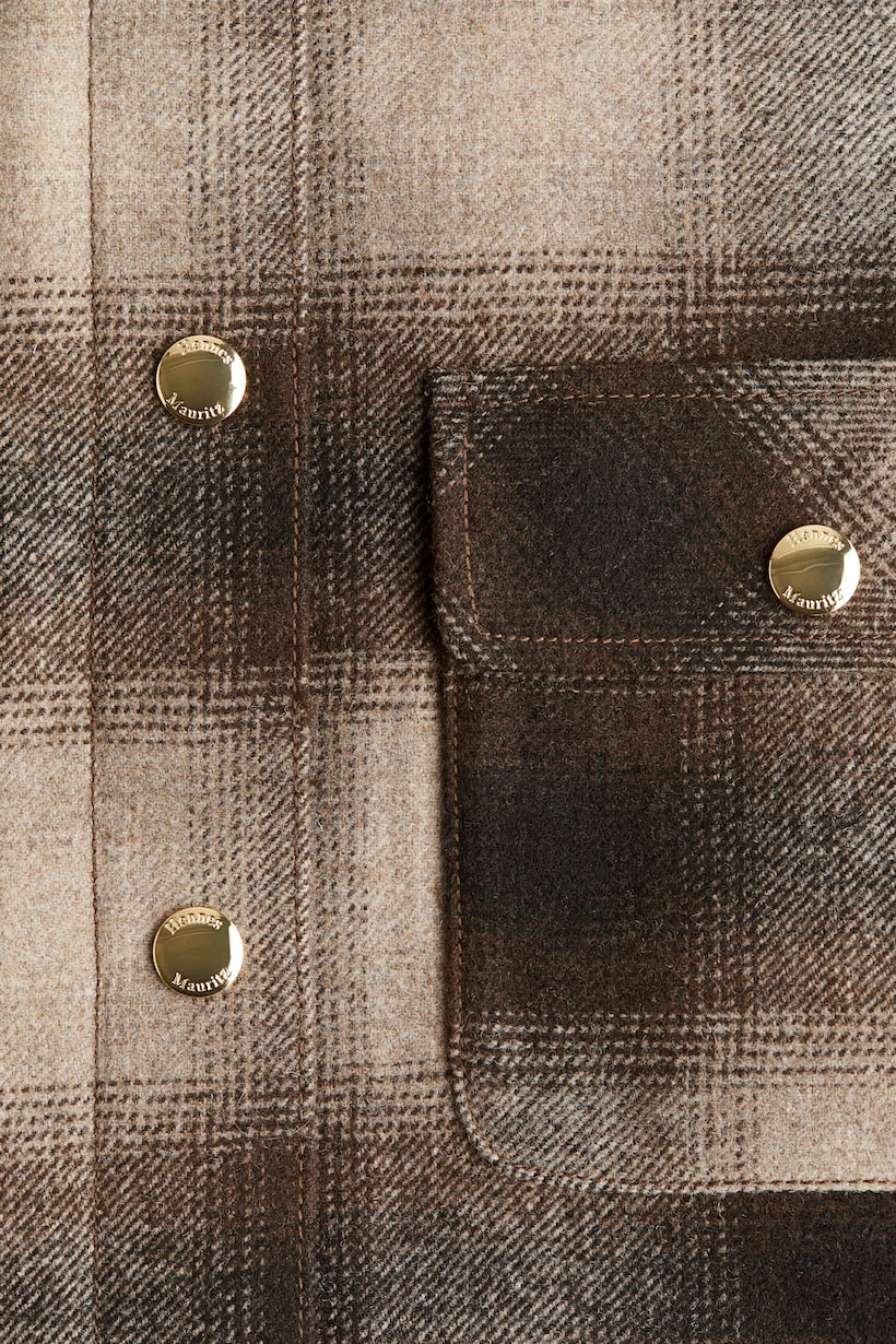 Women's Dark brown/Checked Oversized shacket | H&M GB
