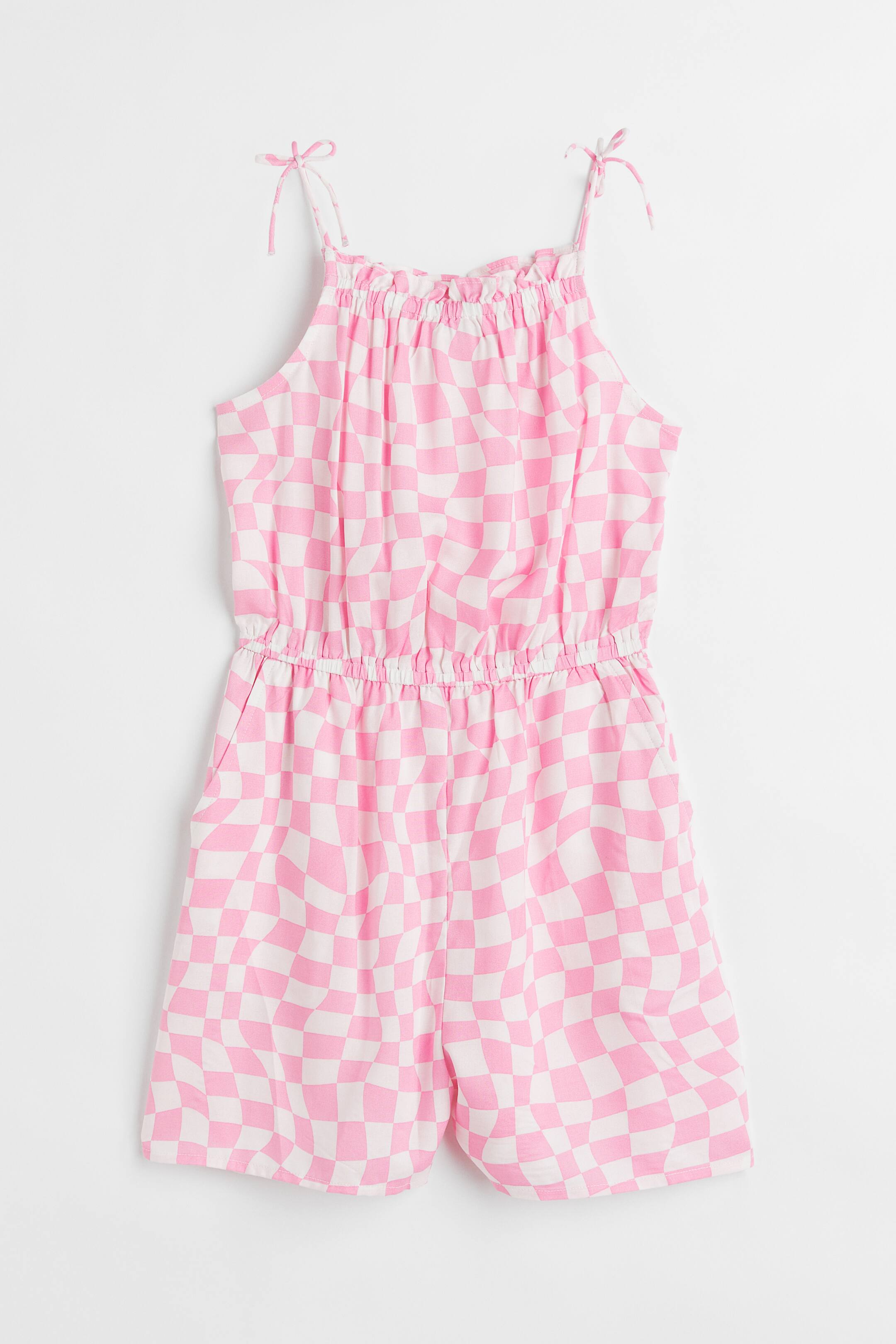 View larger image: Playsuit - Light pink/Checked - Kids | H&M 1