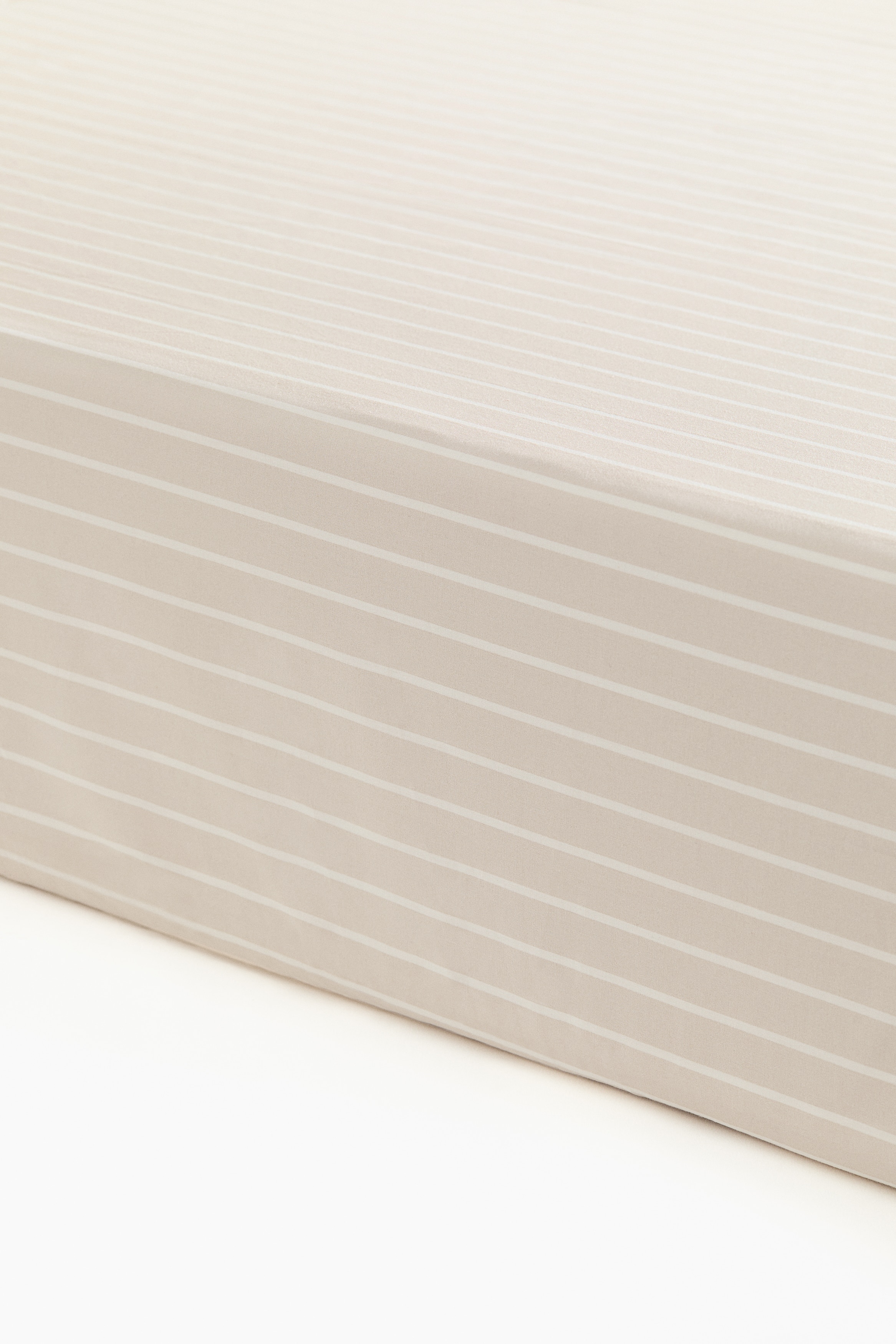 Drap-housse pour bébé en percale de coton - Beige clair/rayé/Bleu clair/rayé/Rose clair/rayé