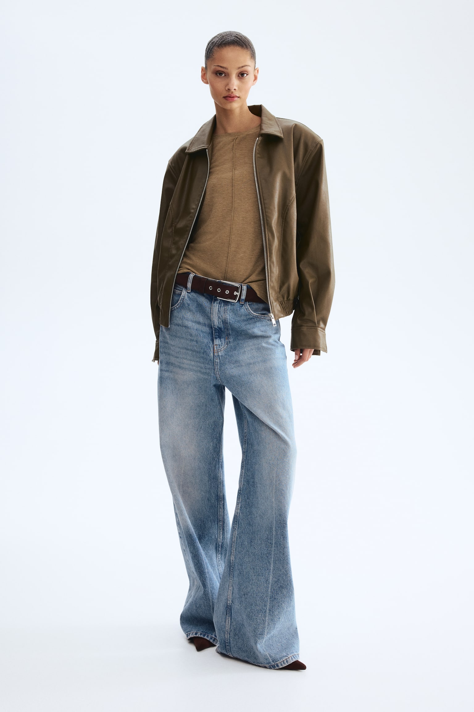 Long-sleeved top - Beige chiné/Marron/Gris foncé chiné - 3