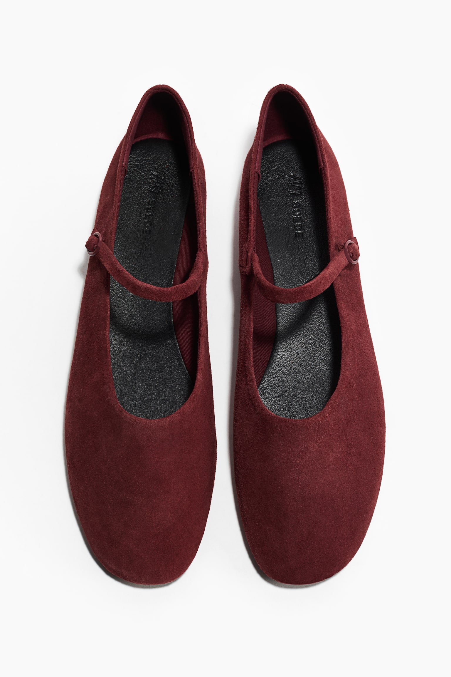 Suede Mary Jane ballet flats - Burgundy/Light brown/Dark khaki green - 2