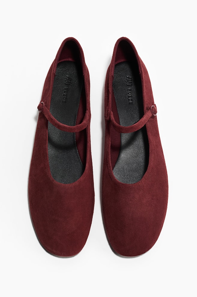 Ballerines babies en cuir velours - Bordeaux/Turquoise ancien clair/Vert kaki foncé - 1