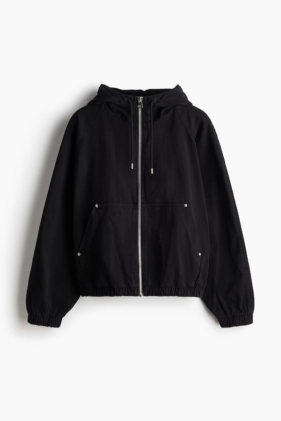 Мужская куртка H&M Hooded Cotton Workwear, цвет: Чёрный