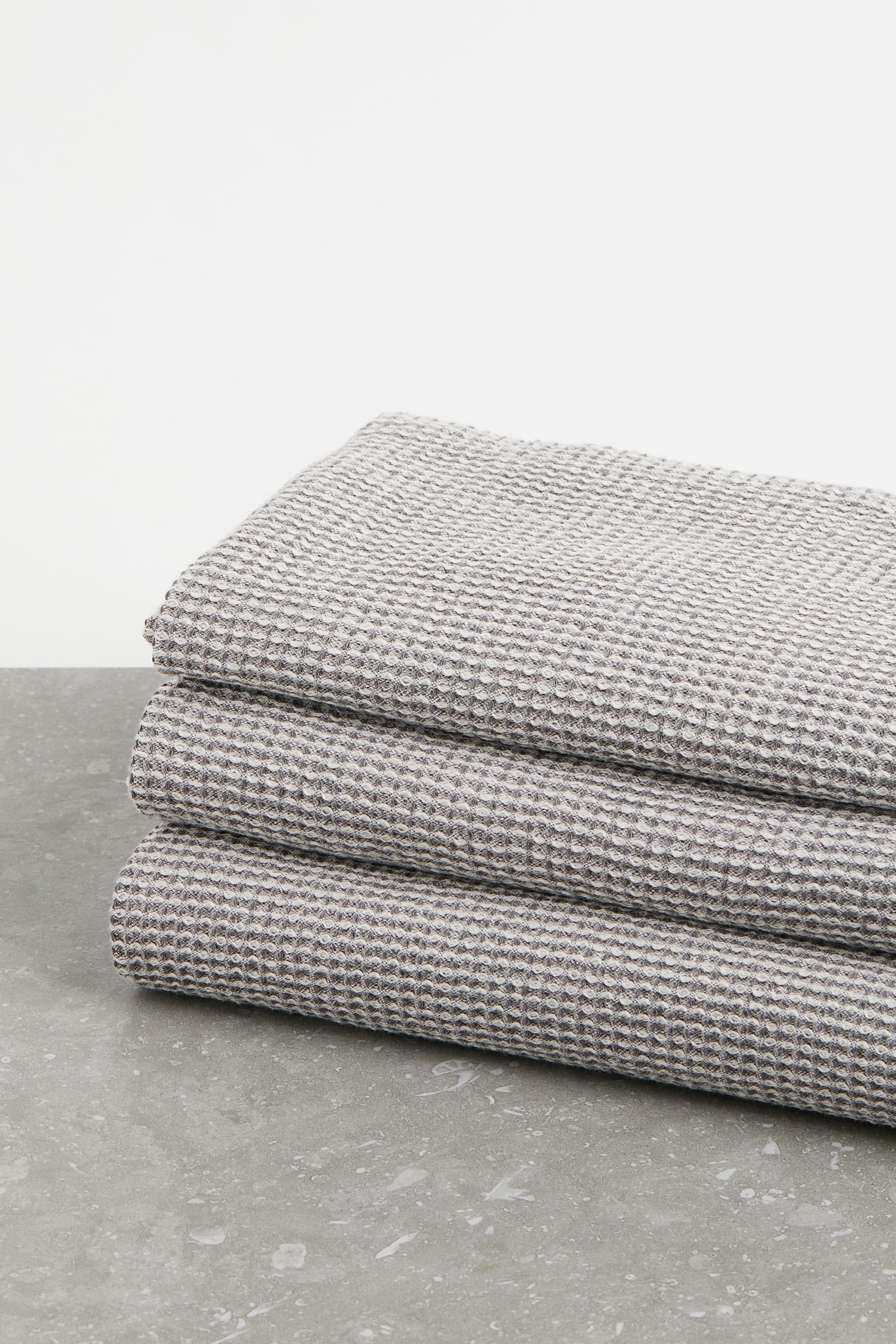 Waffled hand towel - Light grey/Black/Light greige - 2