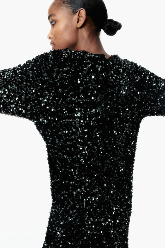 Sequined A-Line Dress