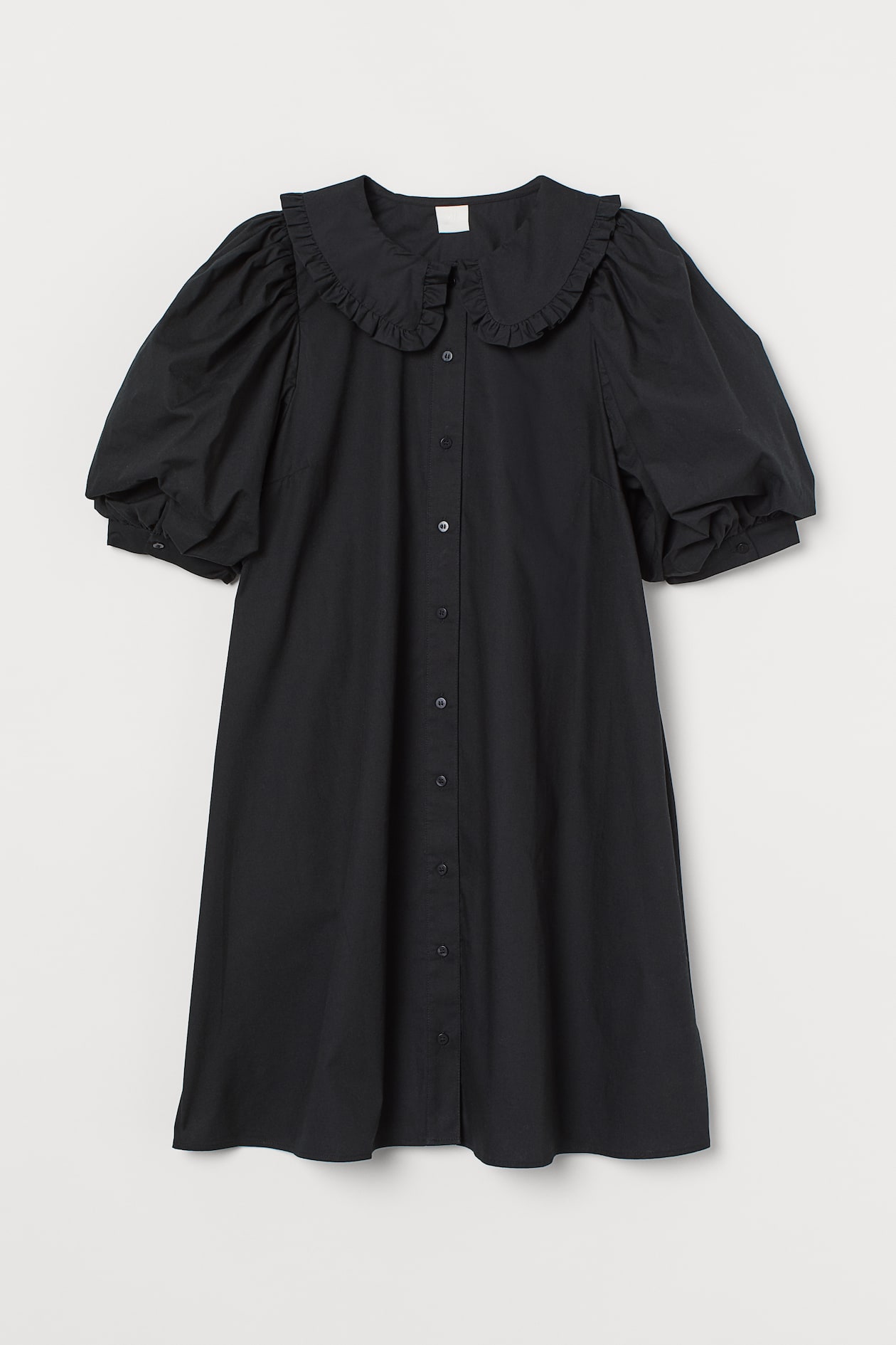 Collared Dress - Short sleeve - Short - Black - Ladies | H&M US