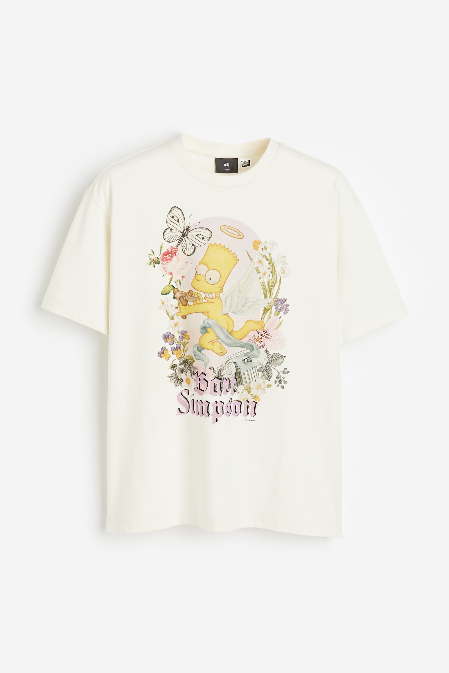 Loose Fit Tee - White/The Simpsons/White/Kodak/White/Jaws/White/Bob Marley/White/Discovery Channel/Light greige/Rick and Morty/White/The Godfather/Black/Formula 1/Light beige/Snoopy/Black/Gorillaz/White/2Pac/White/Felix the Cat/White/Red Hot Chili Peppers - 1