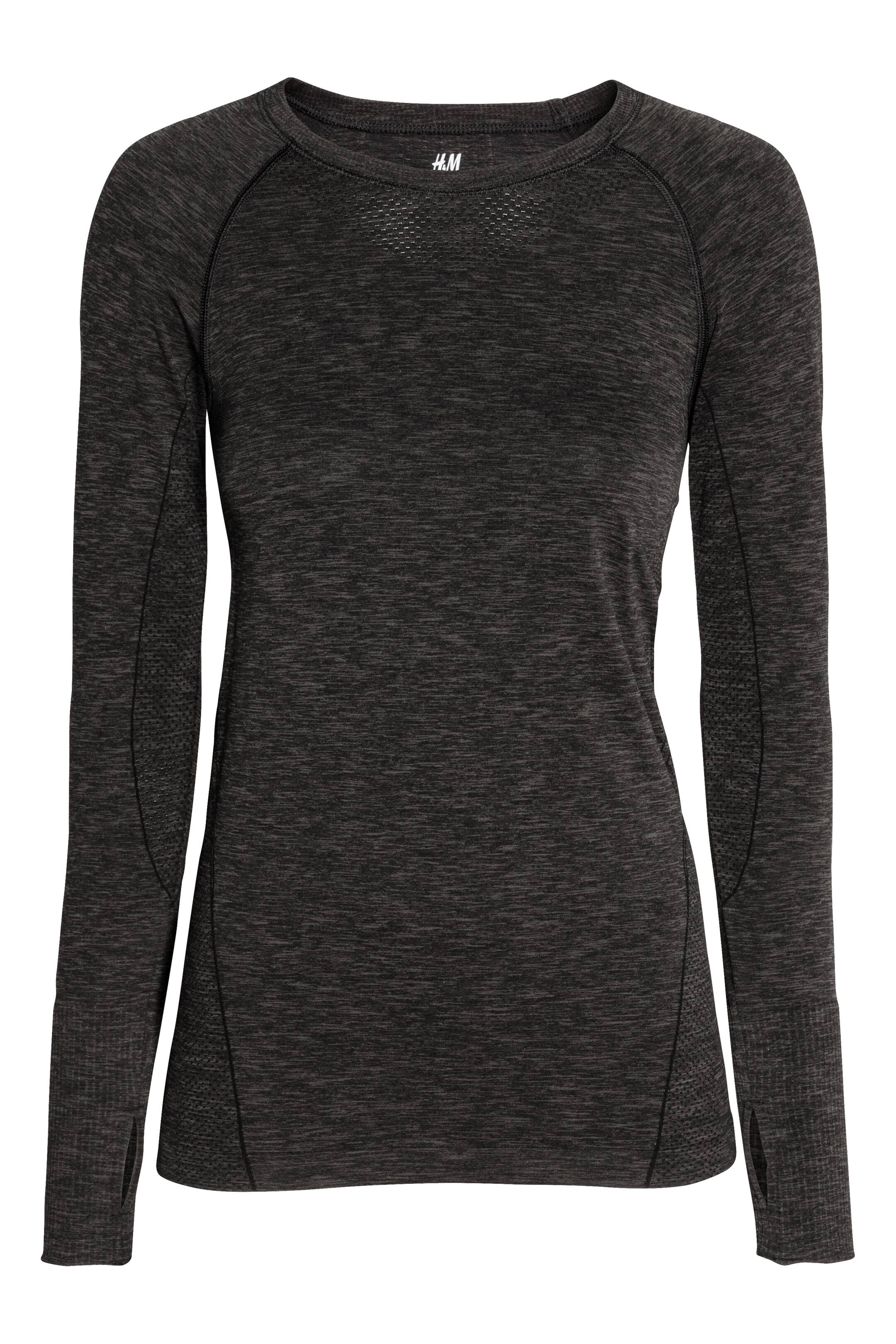 View larger image: Seamless sports top - Dark grey marl - Ladies | H&M GB 1