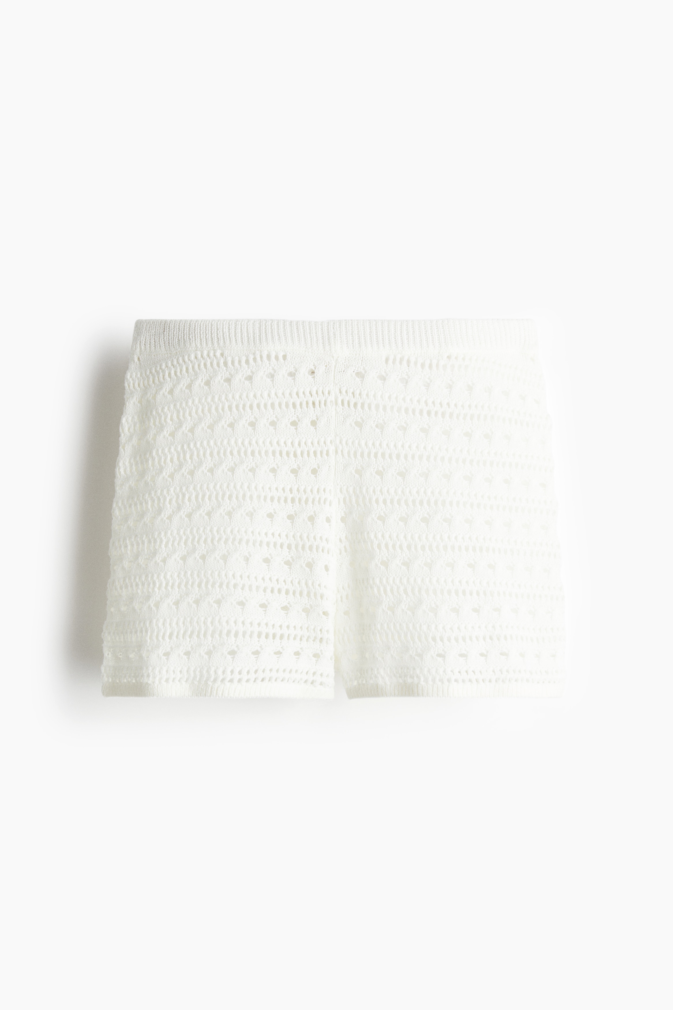 Σορτς με τρυπητή πλέξη - Λευκό