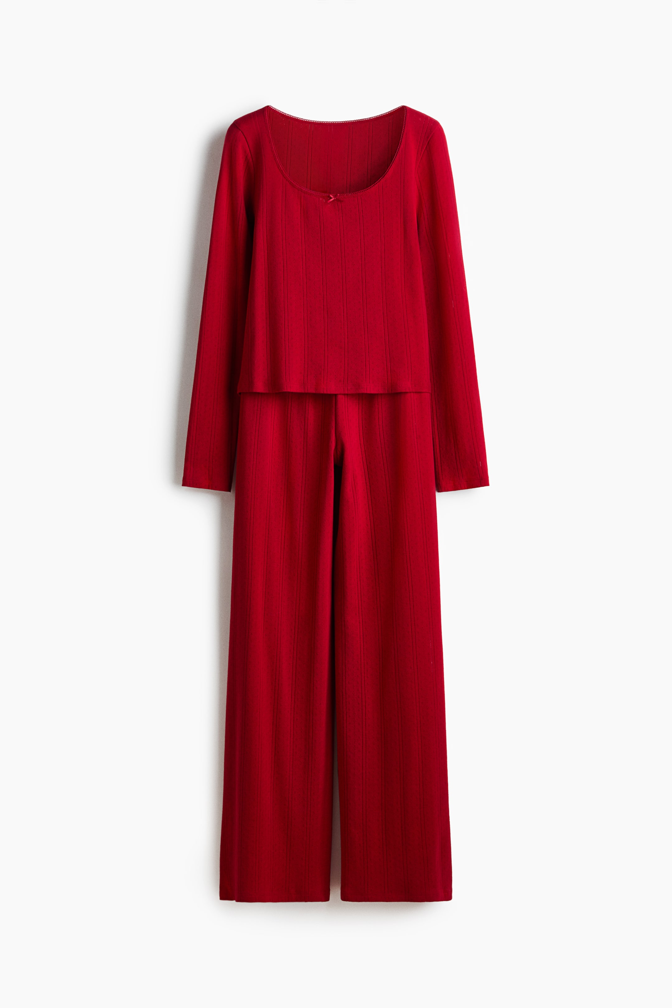 View larger image: Cotton pointelle pyjamas - Red - Ladies | H&M 1