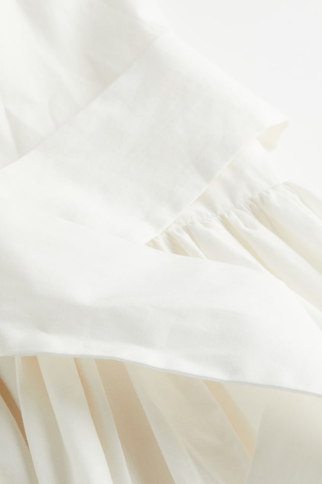Tie-detail cotton dress - White/Black/Floral - 5