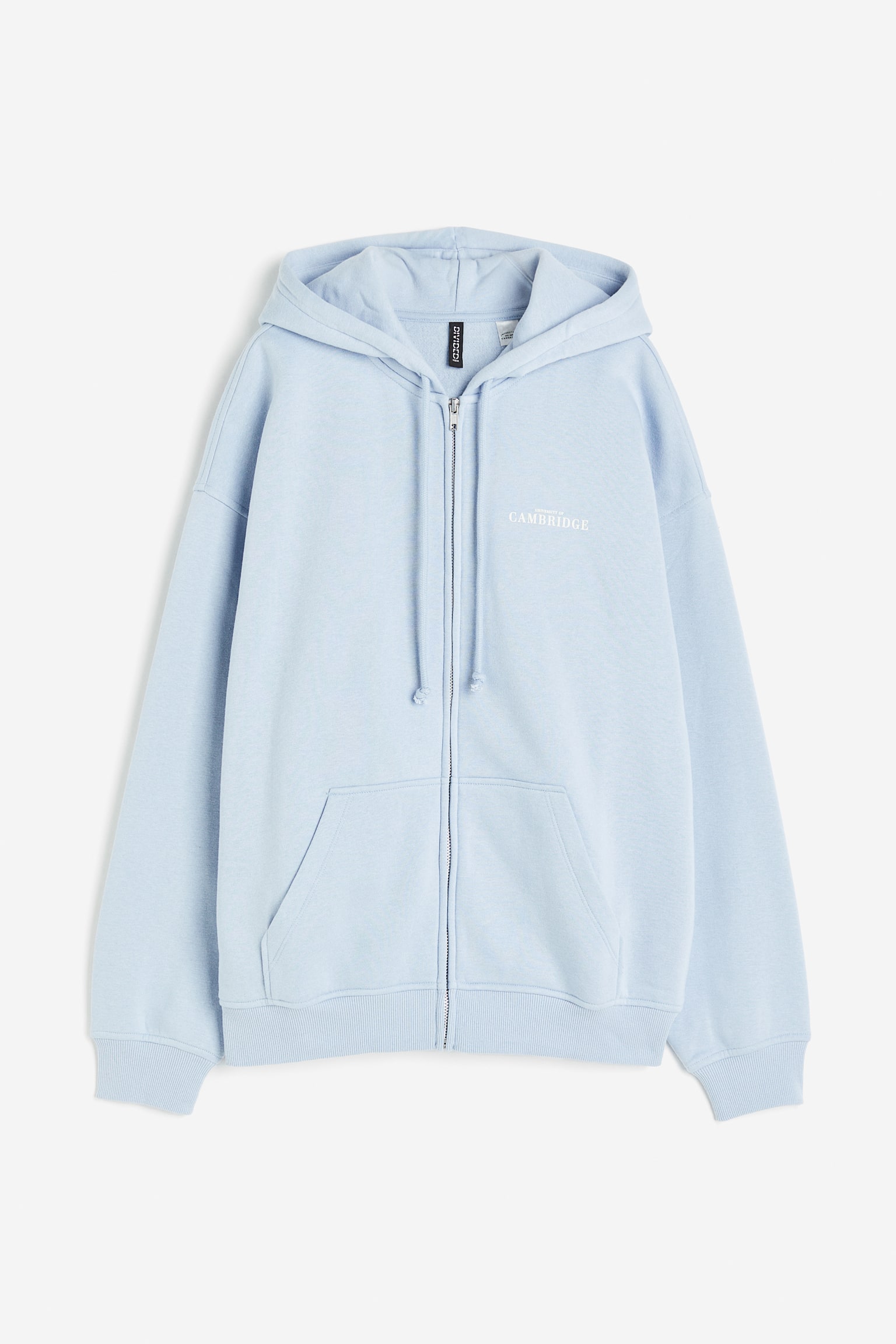 Oversized Print Zip Up Hoodie - Blue/University of Cambridge/Light grey marle/NFL/Dark grey/Stranger Things/Light beige/UCLA - 1