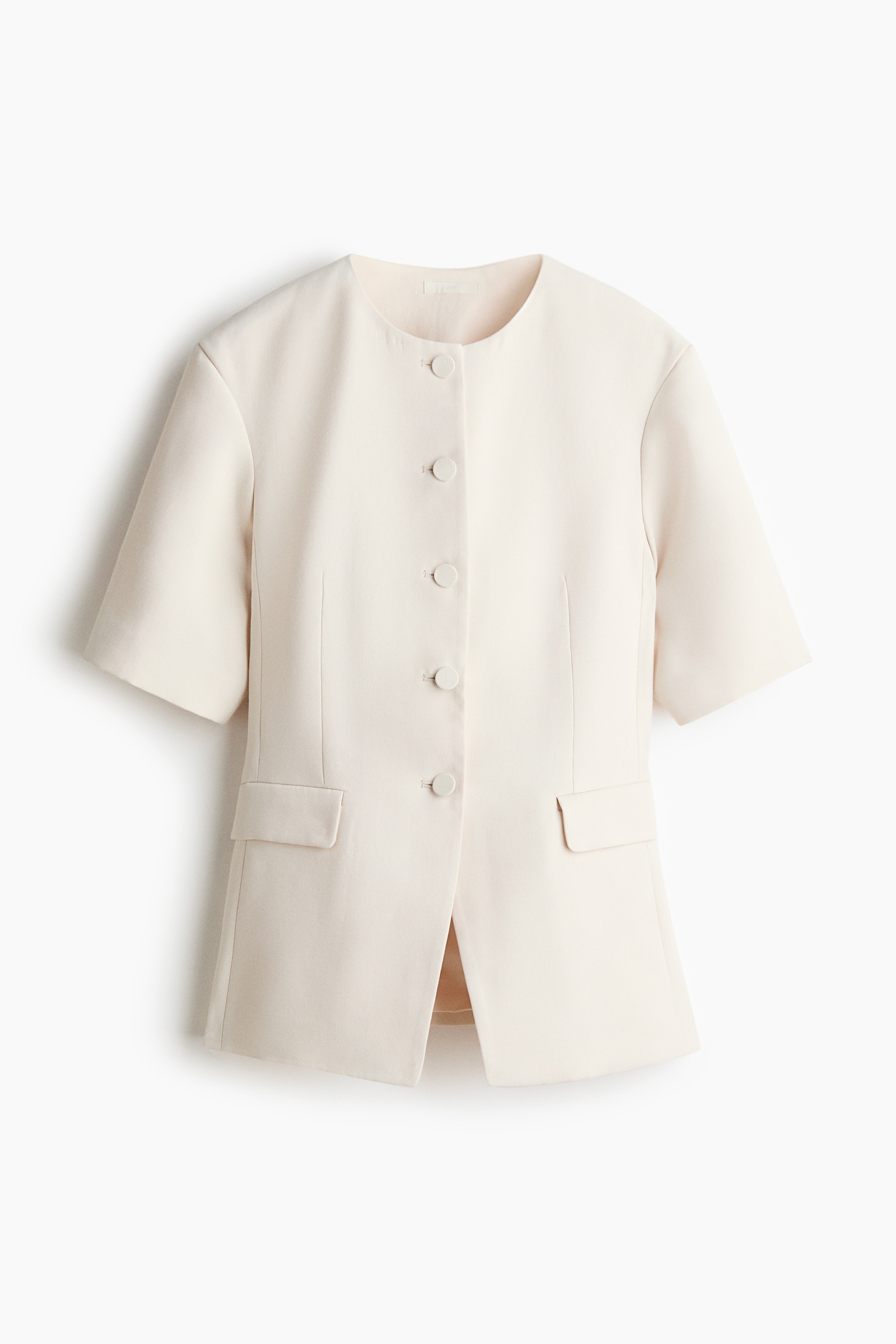 Short-sleeved blazer - Cream - 2