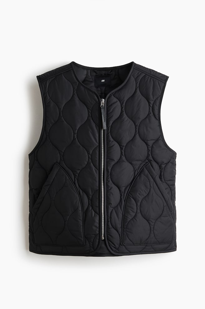 Quilted Vest - Black - 1