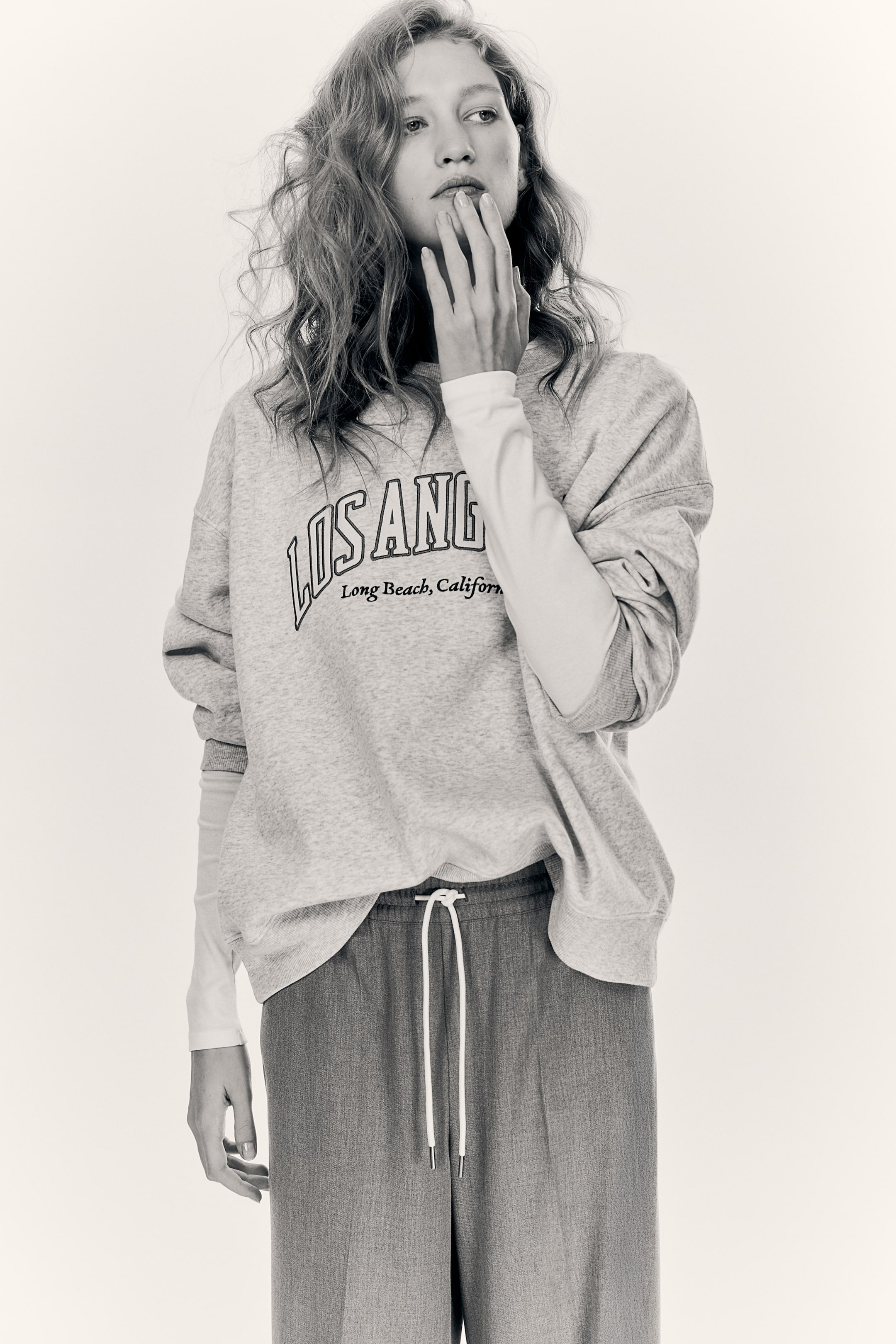 Sweatshirt with Text Motif