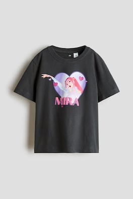 T-shirt i bomull med tryckt motiv