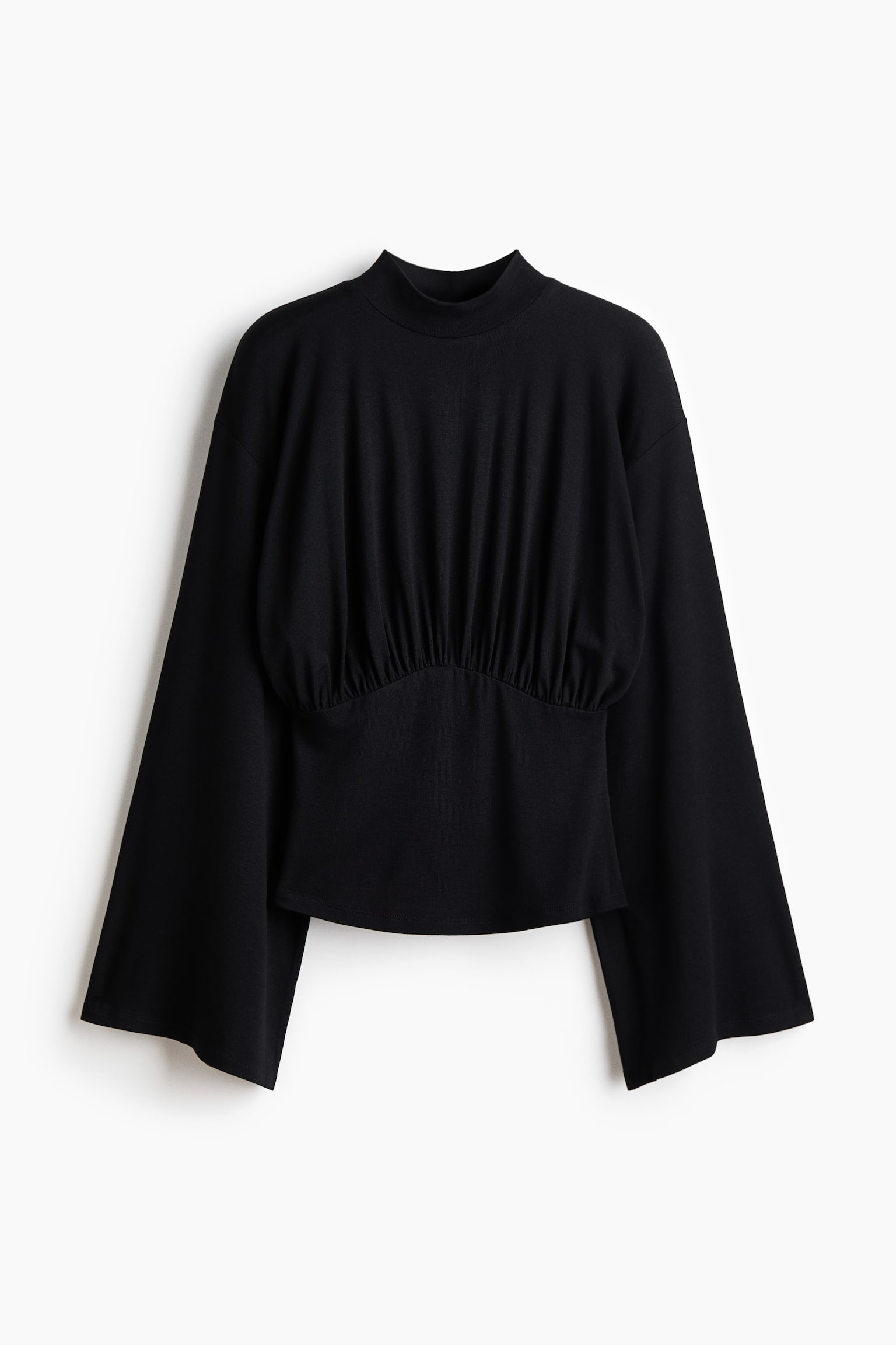 Draperet top i jersey - Sort - 1