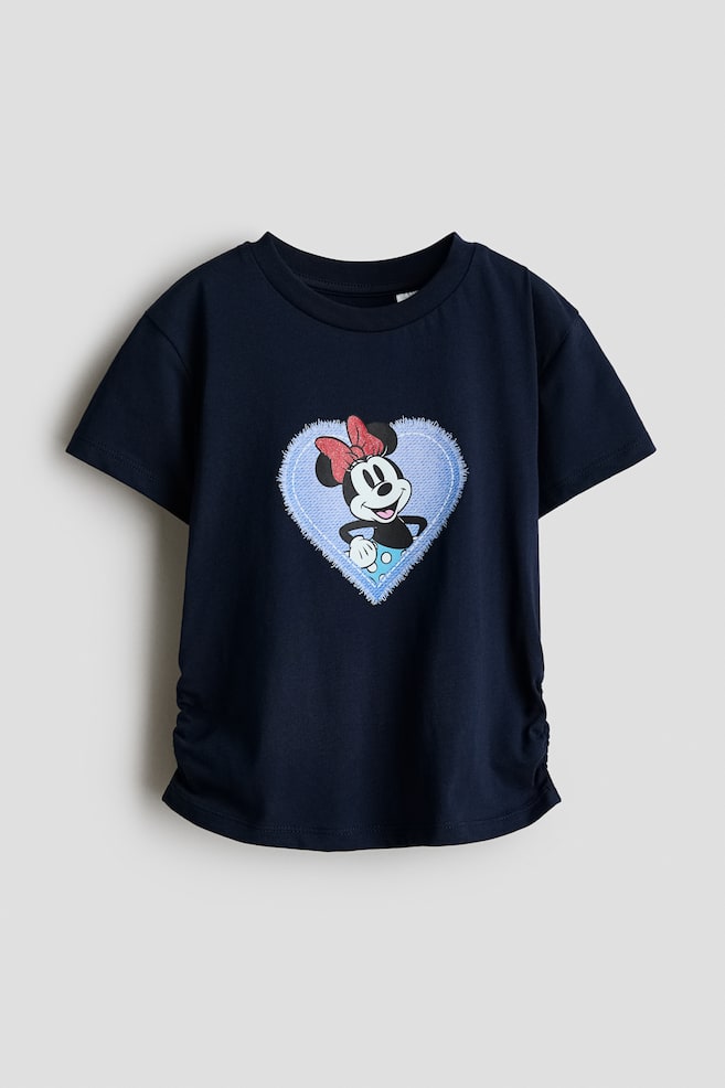 プリントコットンTシャツ - ネイビーブルー／ミニーマウス/ライトブルー／ミニーマウス/アイボリー／ミニーマウス - 1