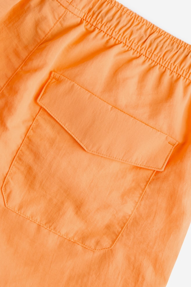 Nylonshorts in Regular Fit - Orange/Schwarz - 4