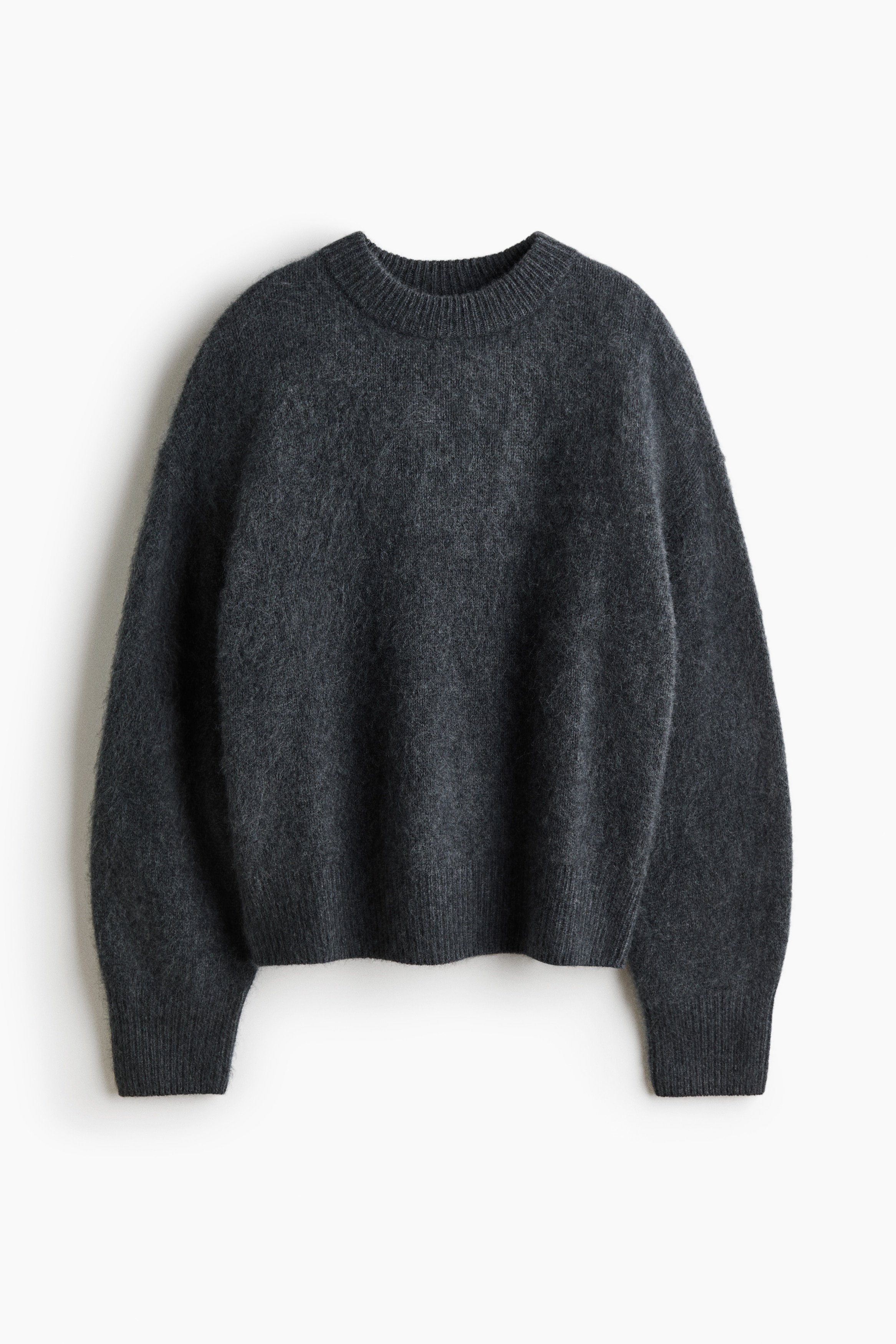 Wełniany sweter oversize - Ciemnoszary/Czarny