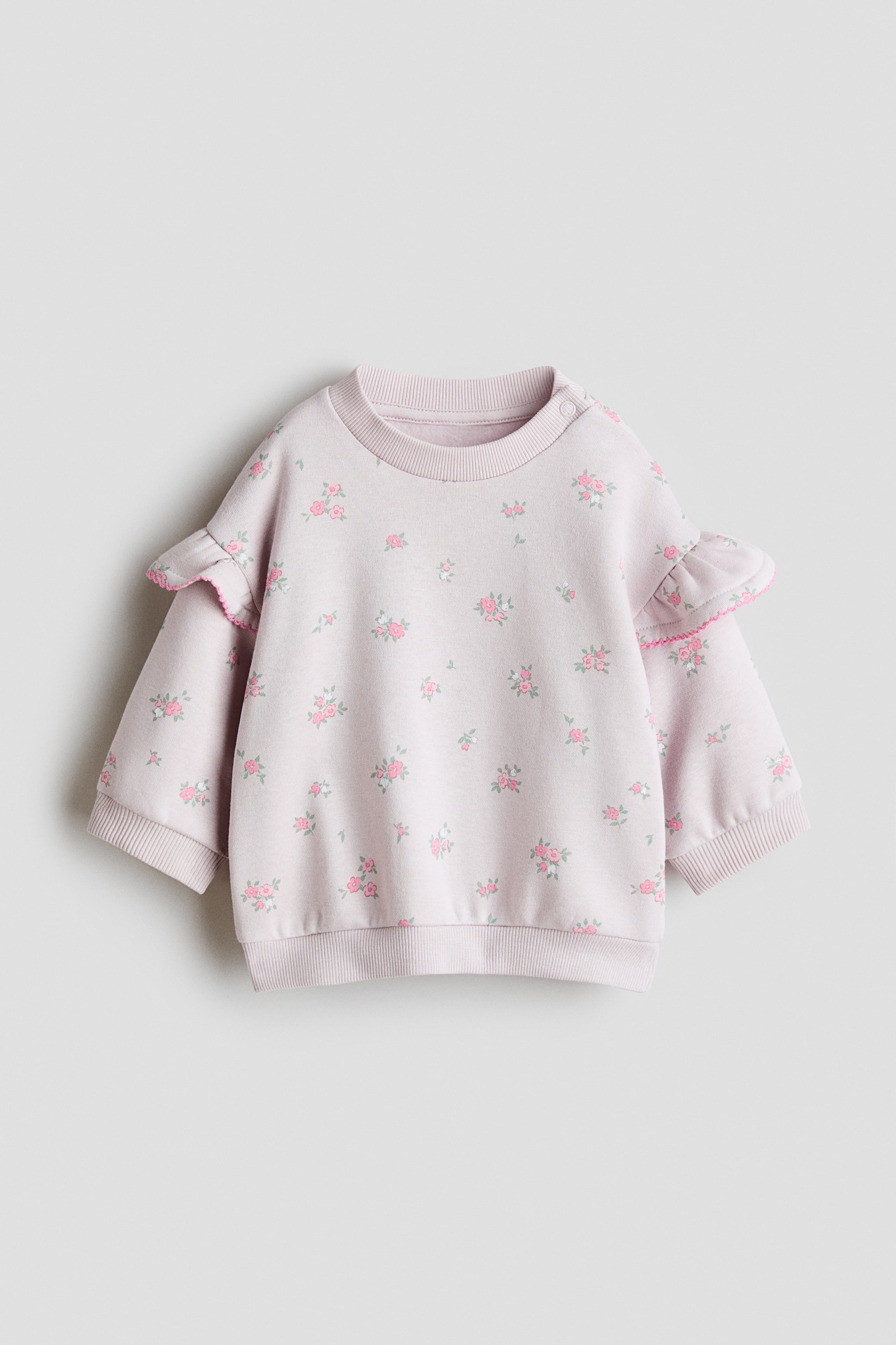 Frill-detail sweatshirt - Light purple/Floral