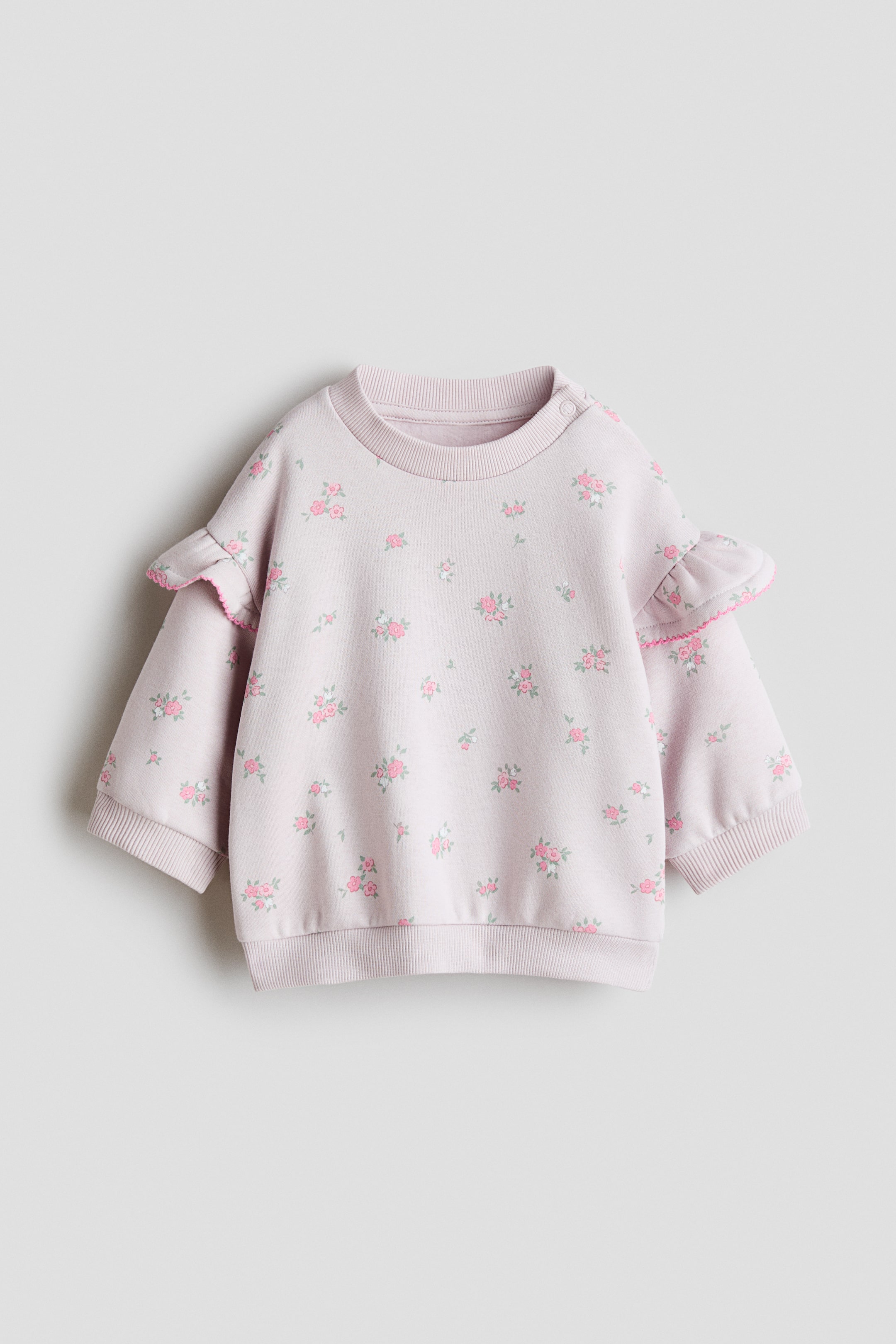 View larger image: Frill-detail sweatshirt - Light purple/Floral - Kids | H&M GB 1