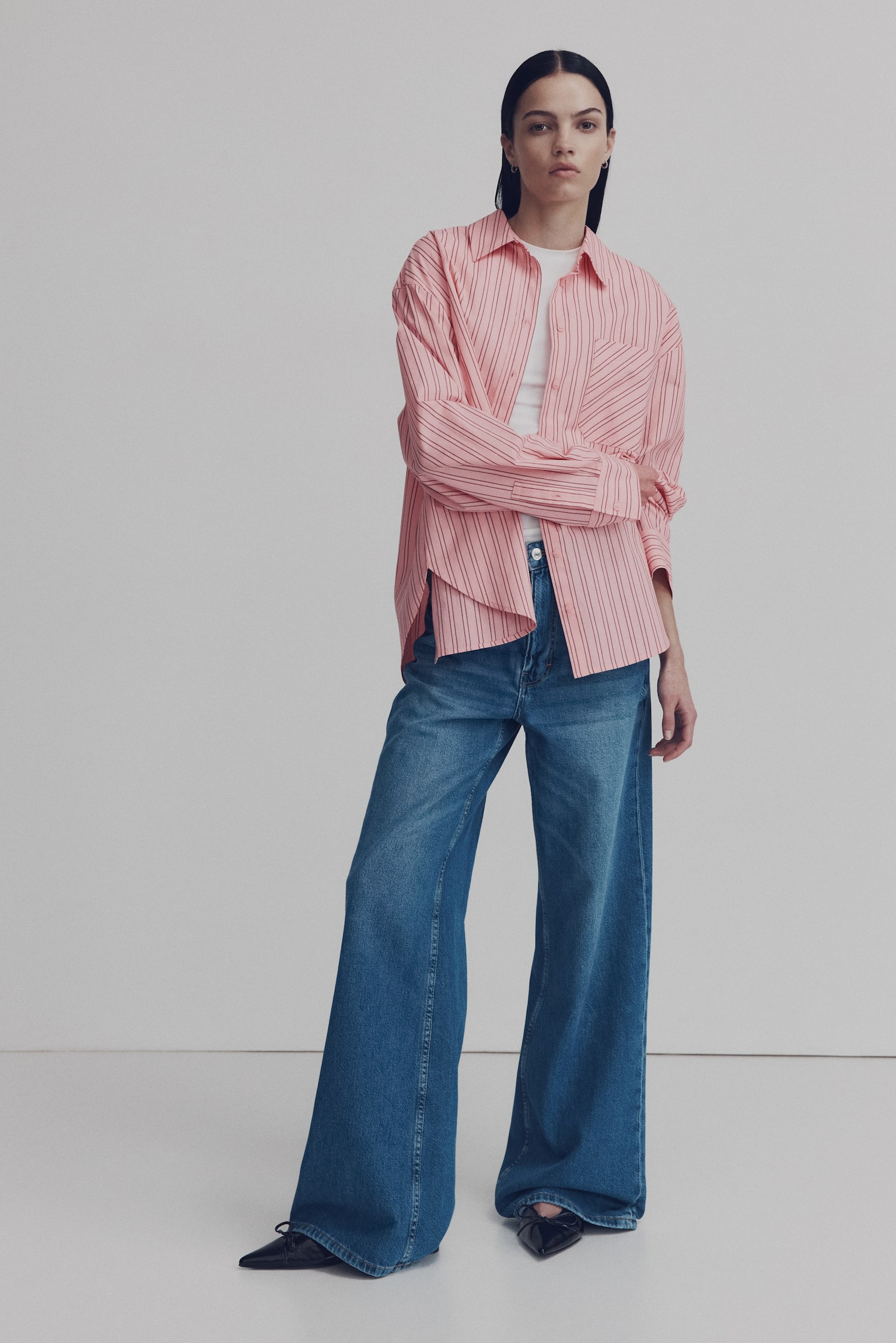 Oversized cotton shirt - Pink/Striped/White/Light blue/Striped/Blue/White/Striped/Blue/Checked - 3