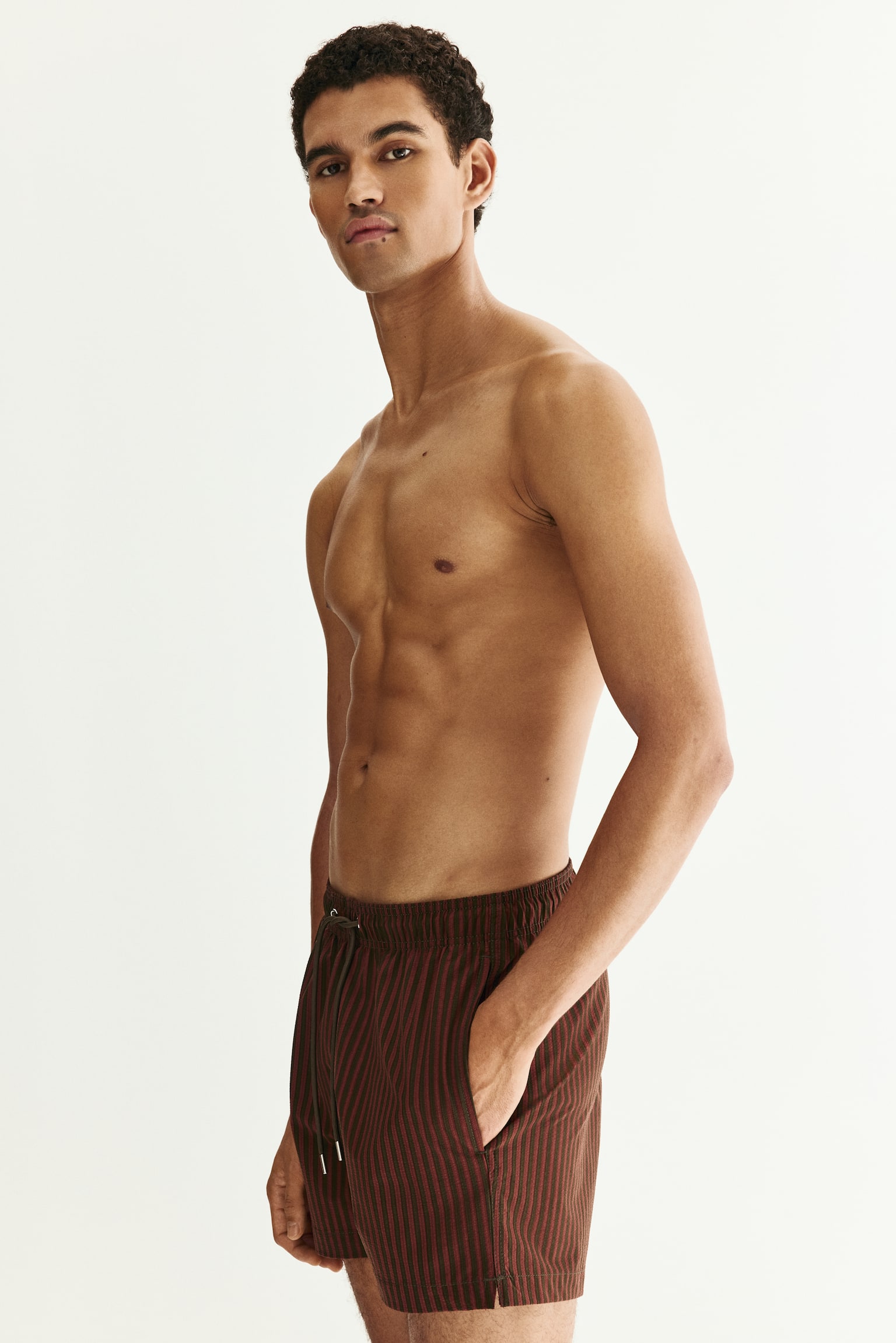 Traje de baño en seersucker - Rojo/Rayas negras/Amarillo/Rayas verdes/Negro/Rayas blancas - 4