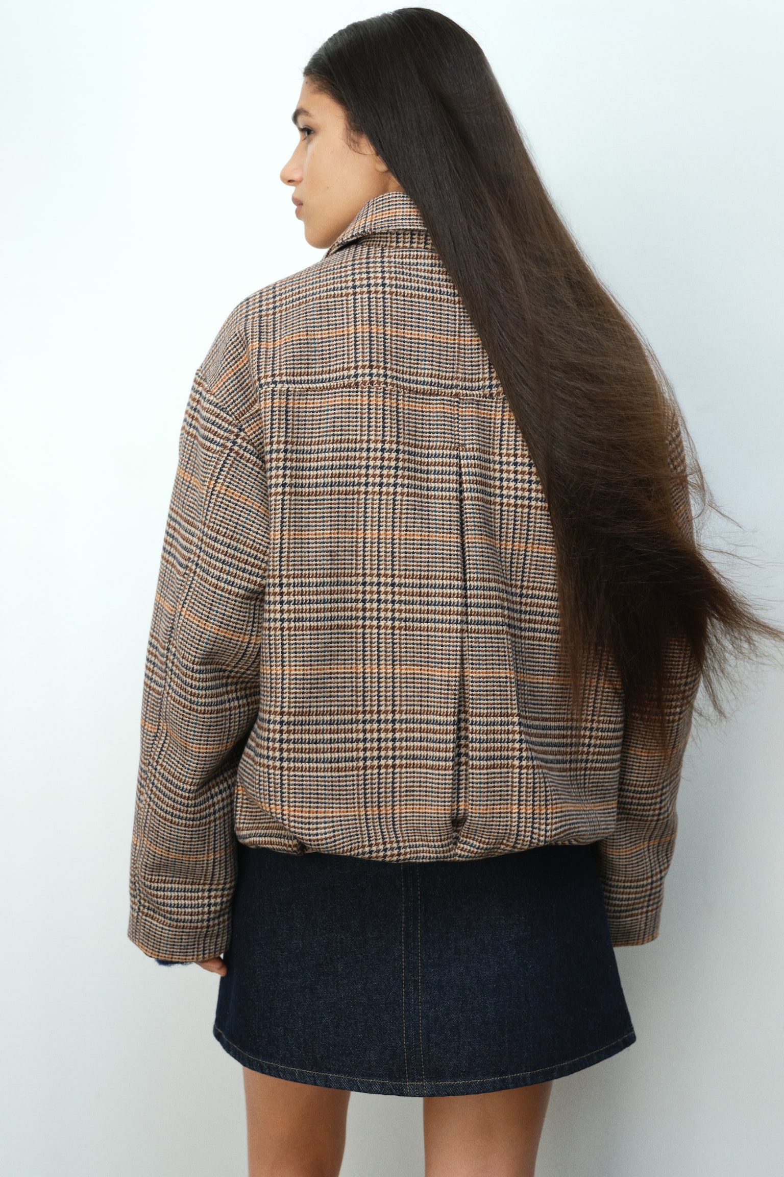 Collared bomber jacket - Light beige/Checked/Light grey/Pinstriped - 5