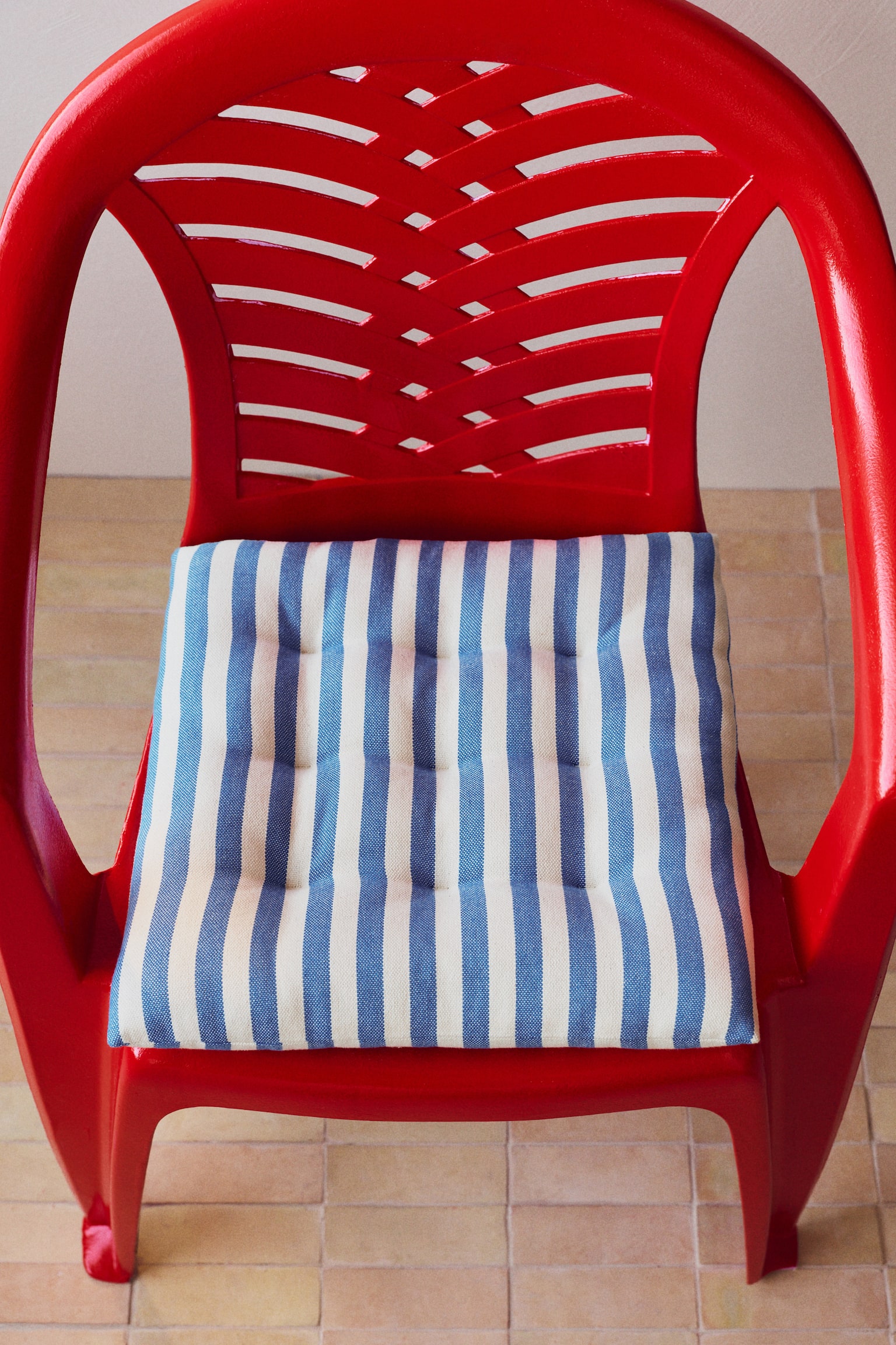 2-pack outdoor seat cushions - Blue/Striped/Yellow/Striped/Khaki green/Striped/Orange/Striped/Dark grey/Striped/Beige/Striped - 2