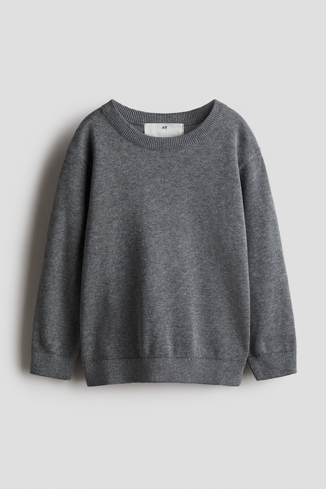 Cotton Sweater - Dark gray melange - 1