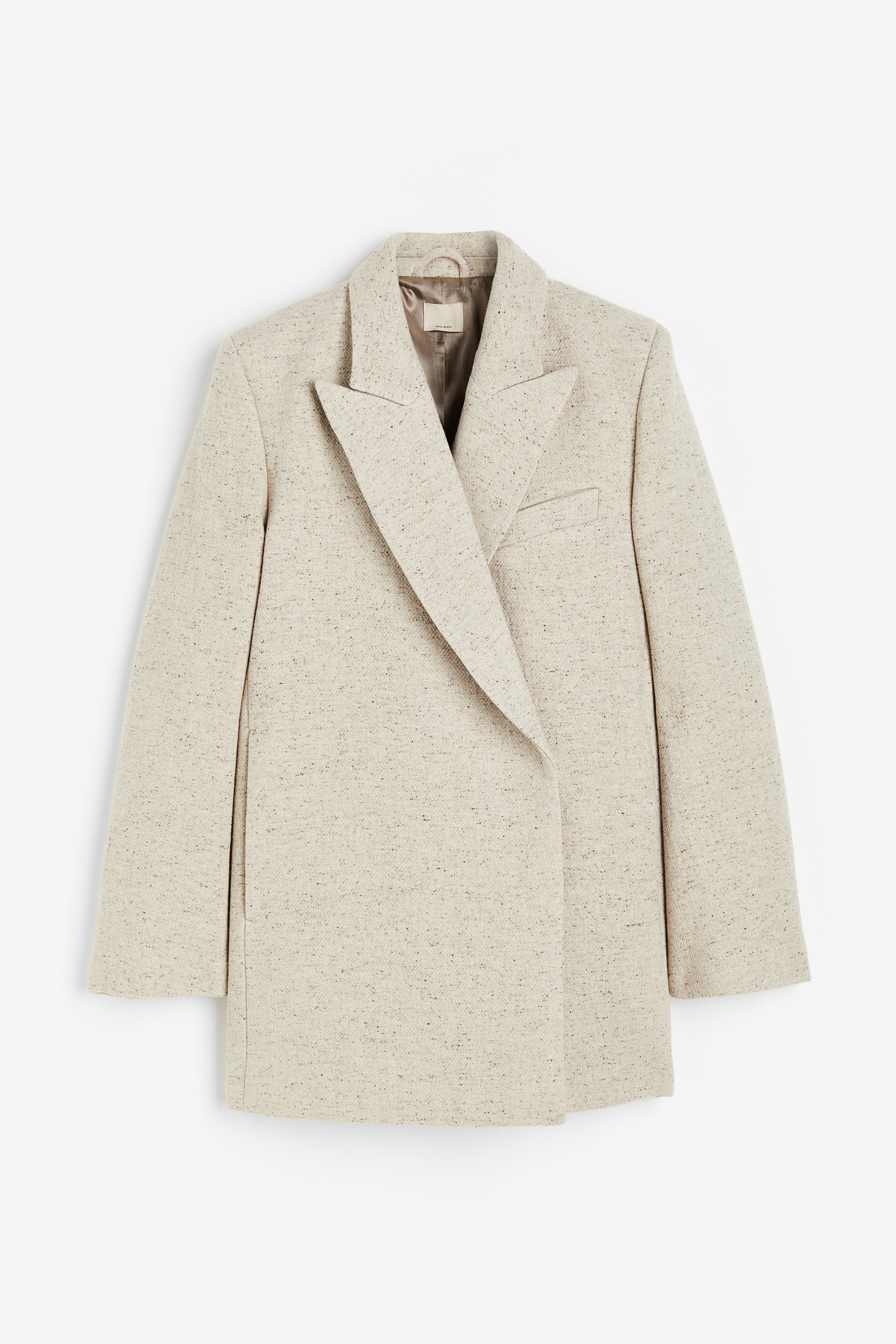 Wool-blend jacket - Long sleeve - Regular length - Light beige - Ladies ...