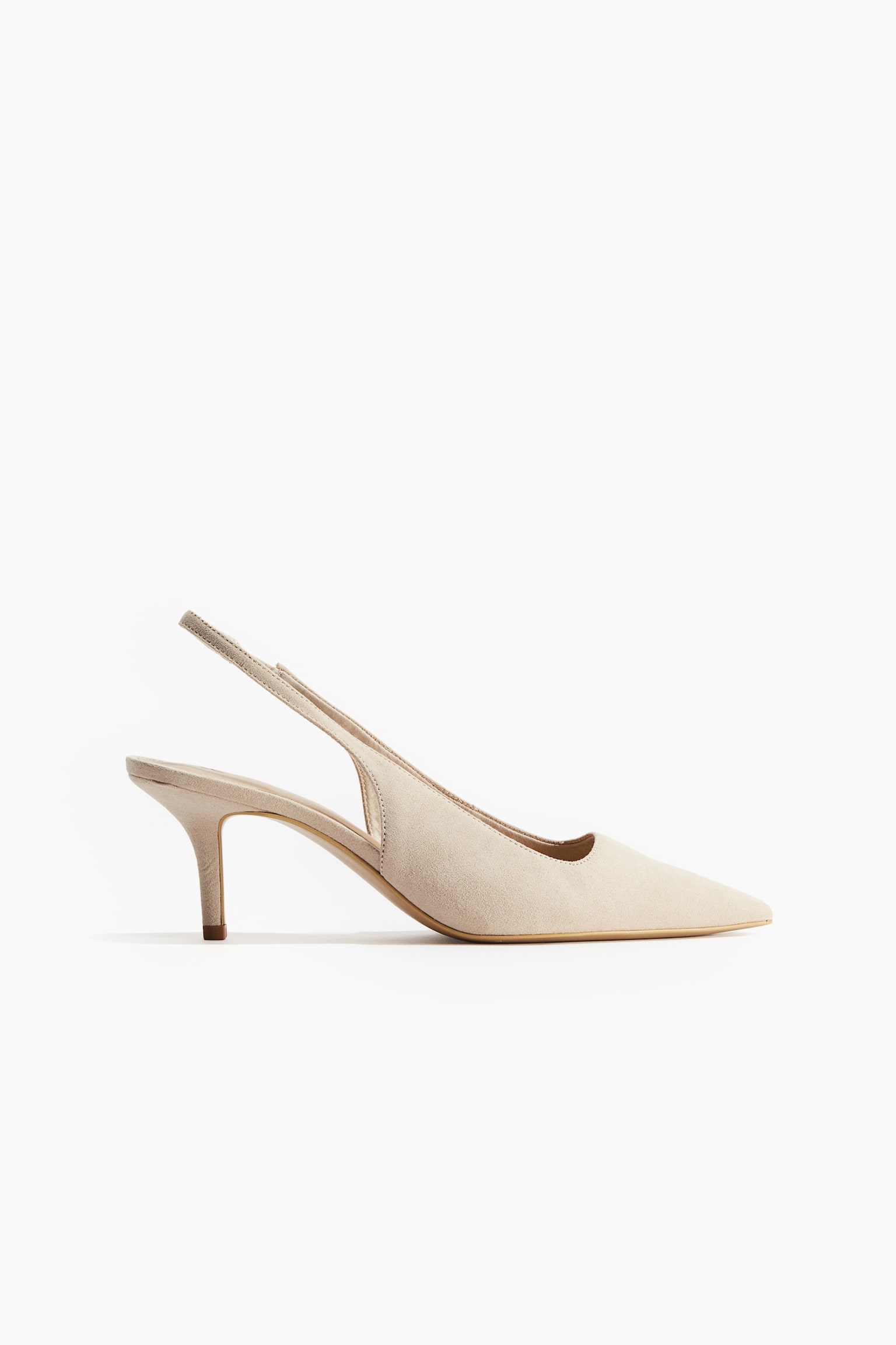 Pointed Slingback Pumps - Light beige/Black - 2