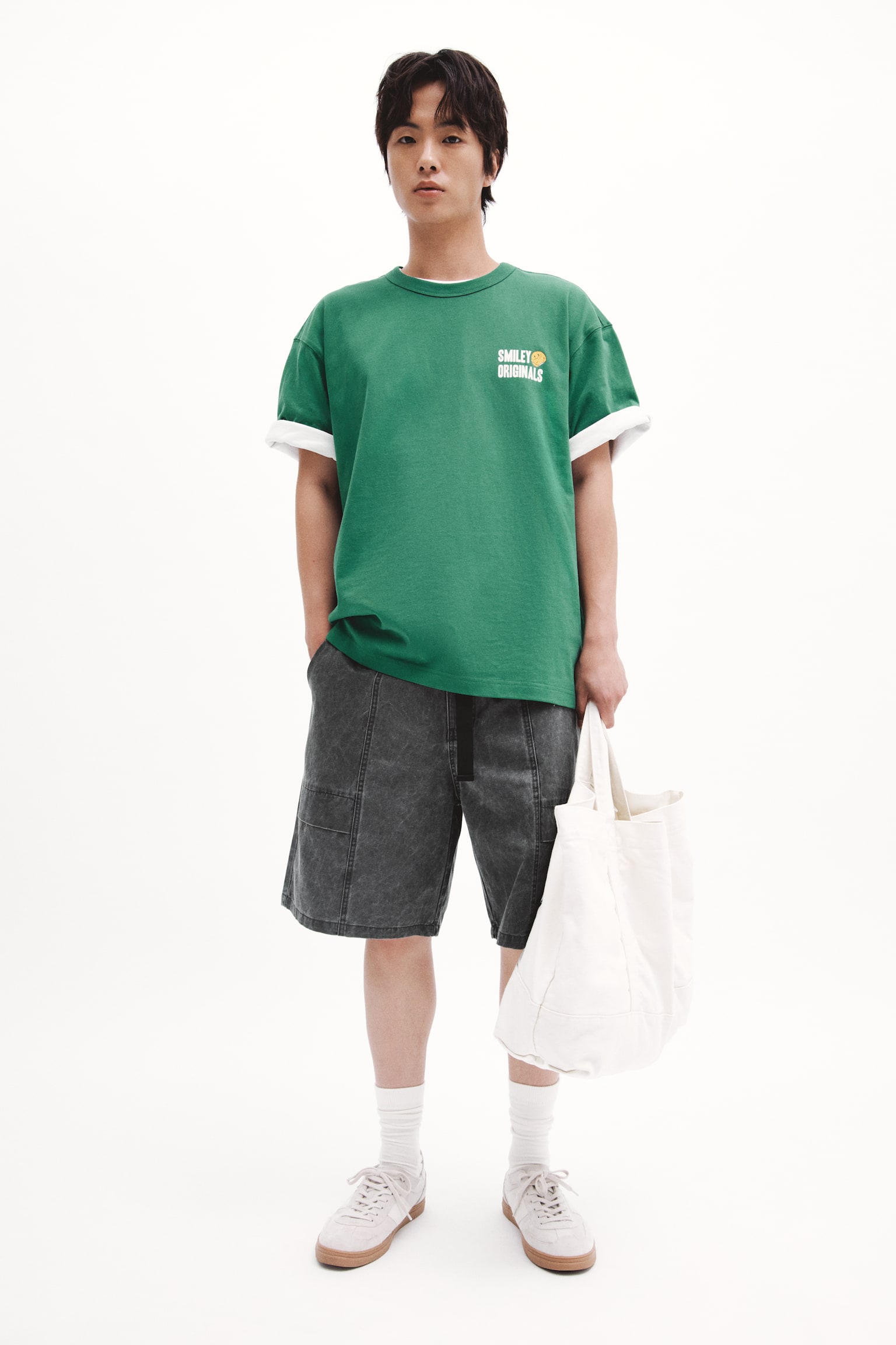 Loose Fit Printed cotton T-shirt - Green/Smiley® Originals/White/Smiley® Originals/Light pink/Smiley® Originals/Dark brown/Smiley® Originals - 1