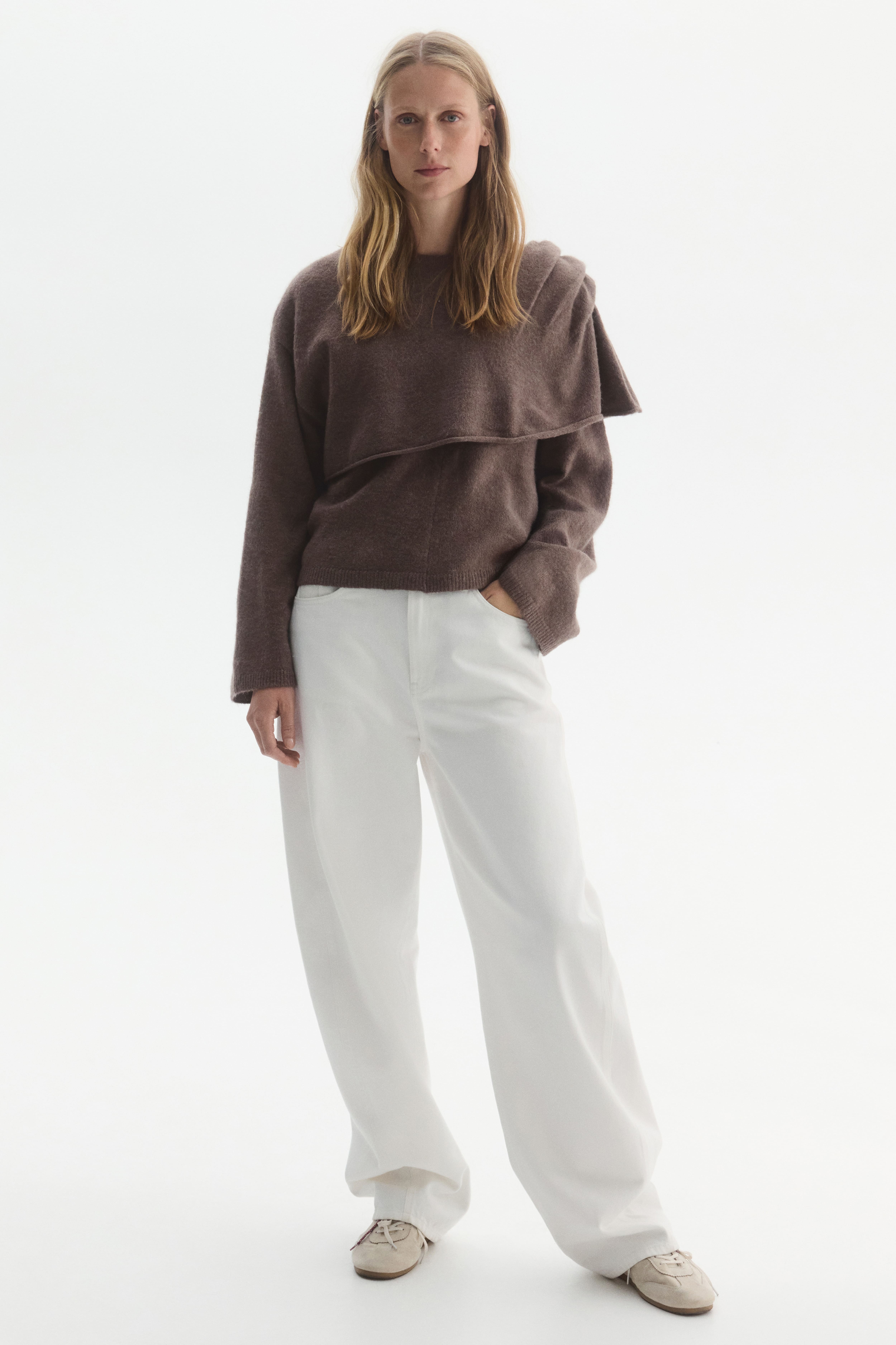 MAMA Cape-Detail Nursing Sweater