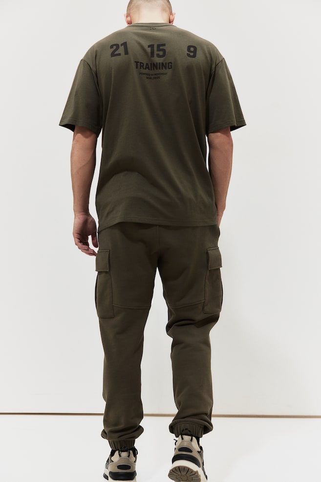 Pantalon jogger cargo DryMove™ en coton - Vert kaki/Noir/Marron foncé - 4